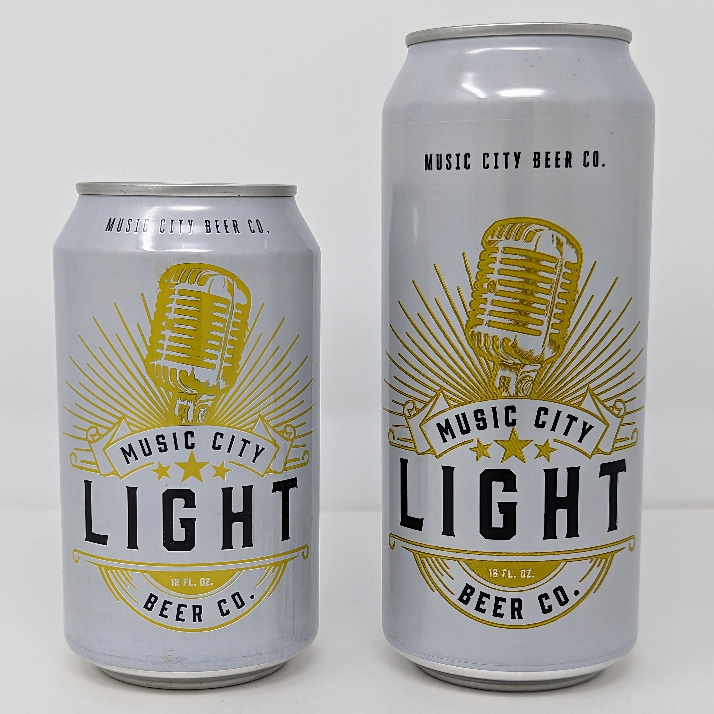 A comparison of an offset printed can and a digital label on a white can.