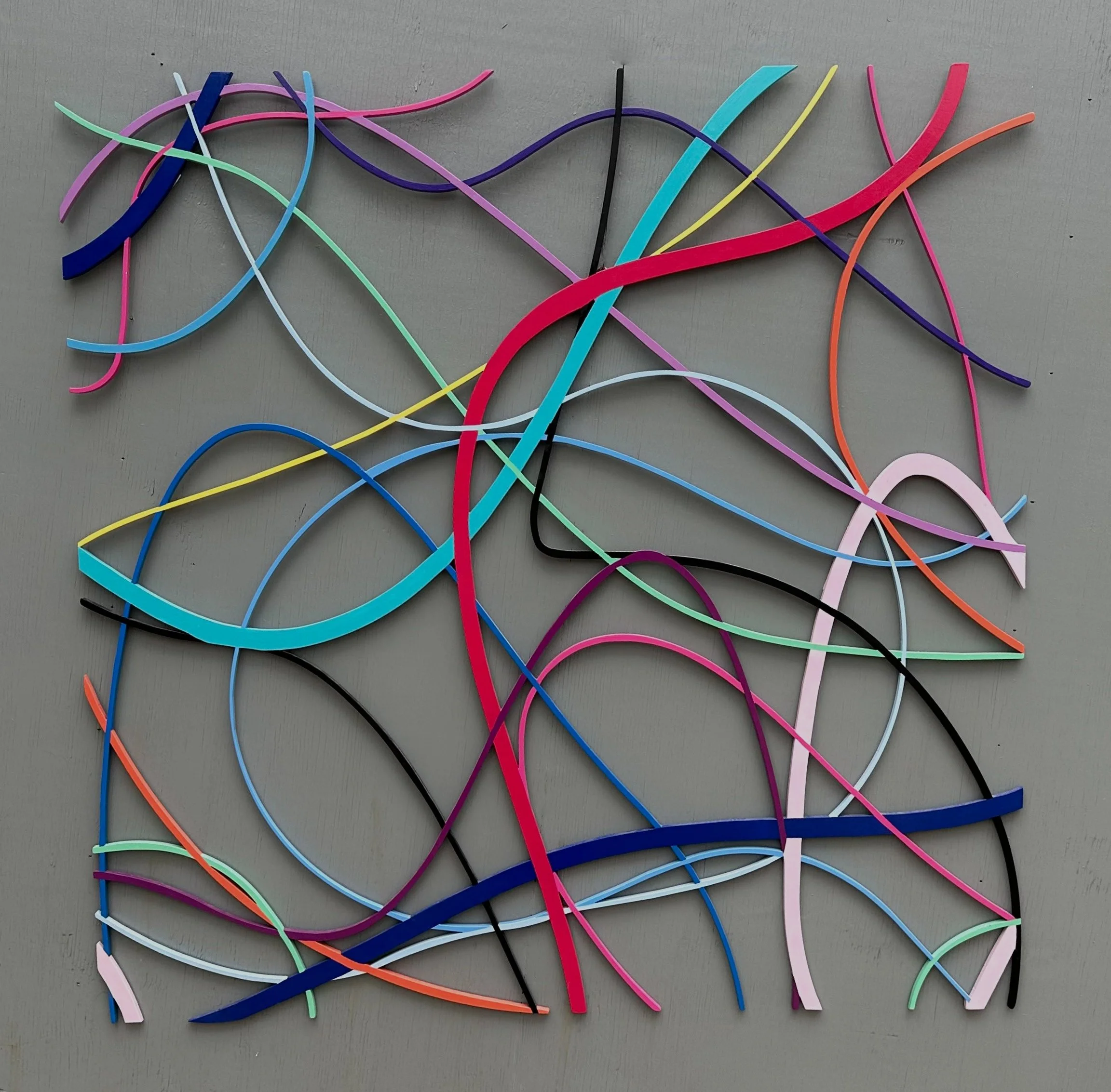  Red Singer  painted aluminum 48 x 52 2020