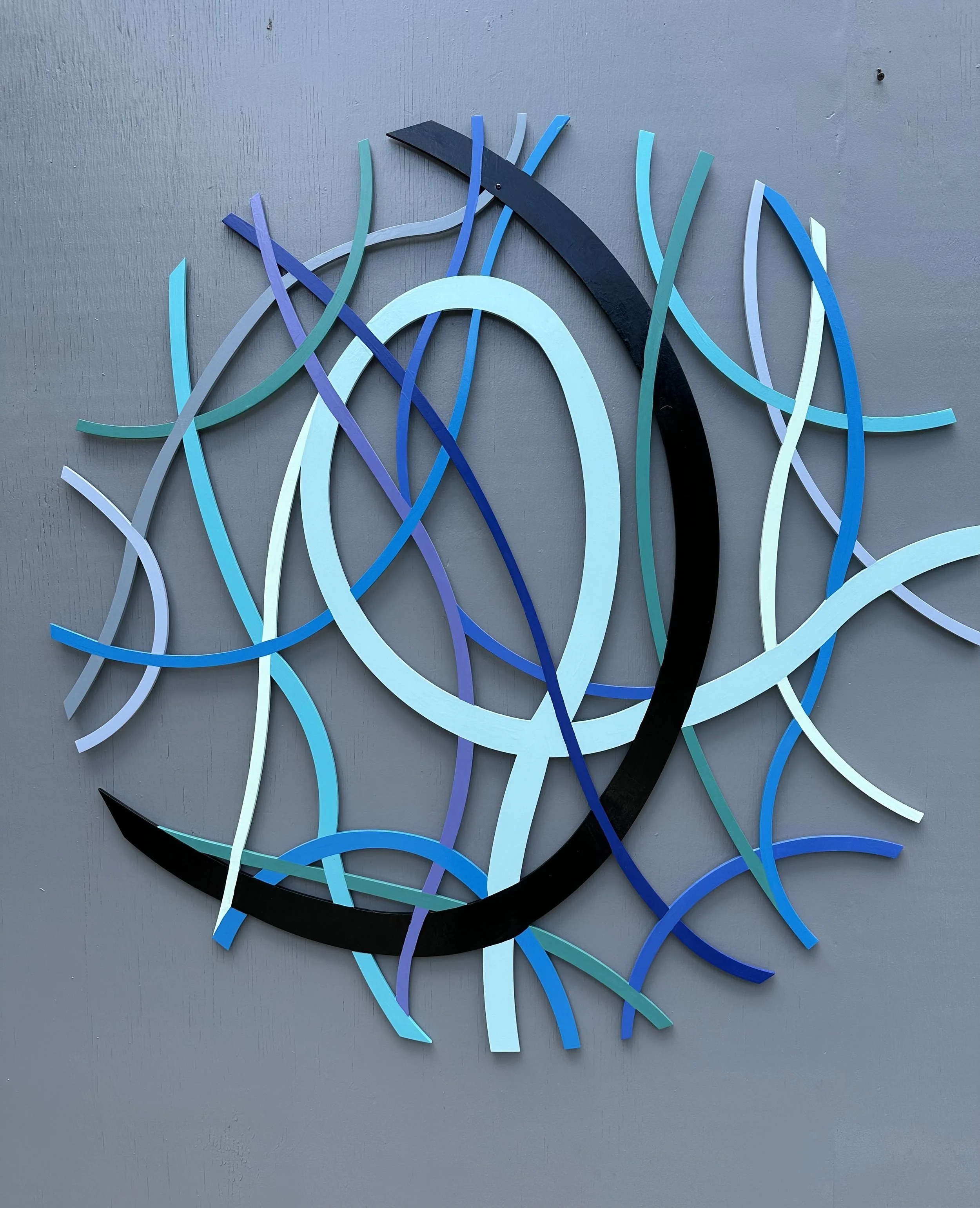  Blue Swan  painted Aluminum 48 x48 2025