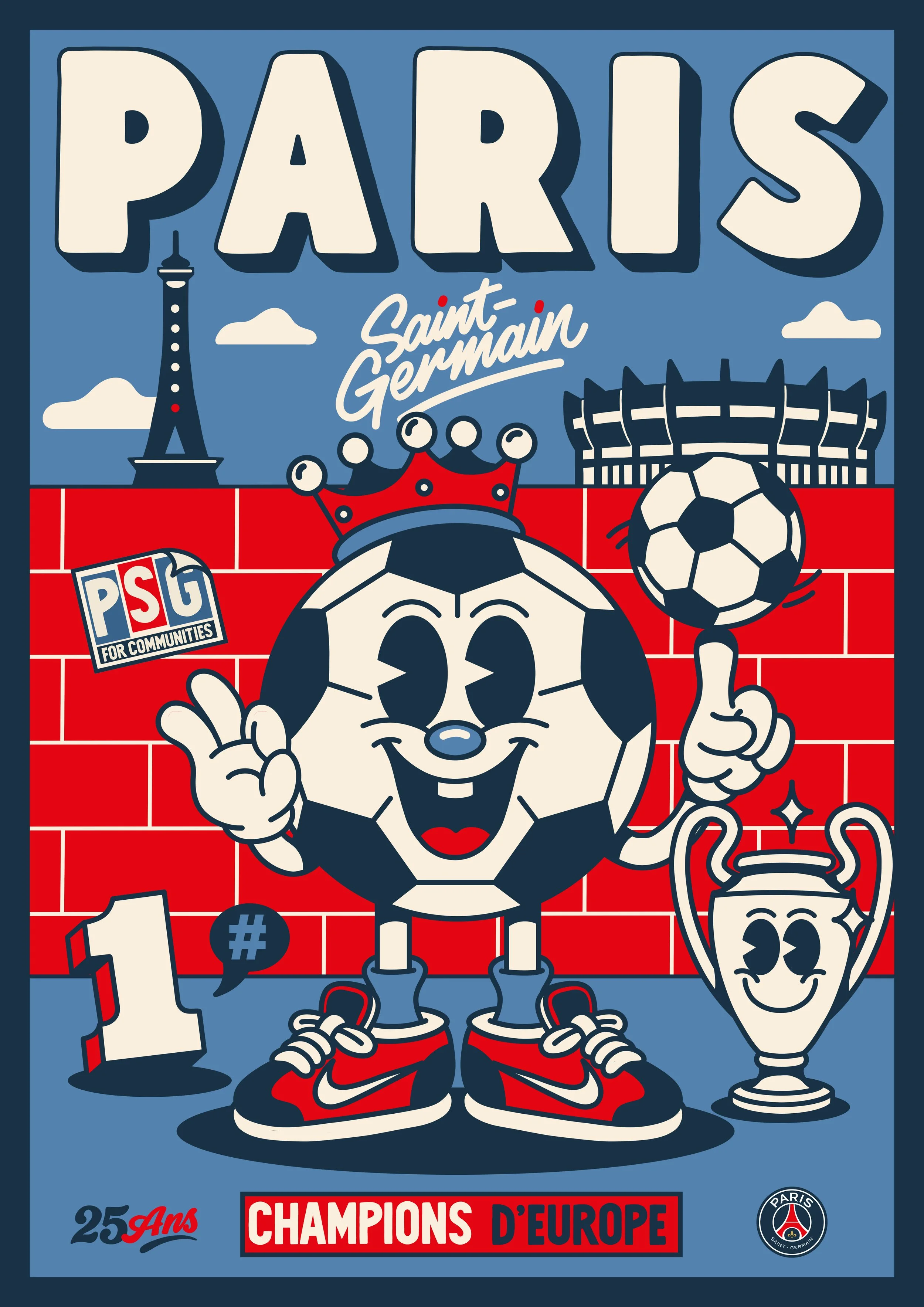 Poster art by Yeye Weller, a bold, colorful, and joyful artist duo from Münster, Germany and represented by Totally Reps