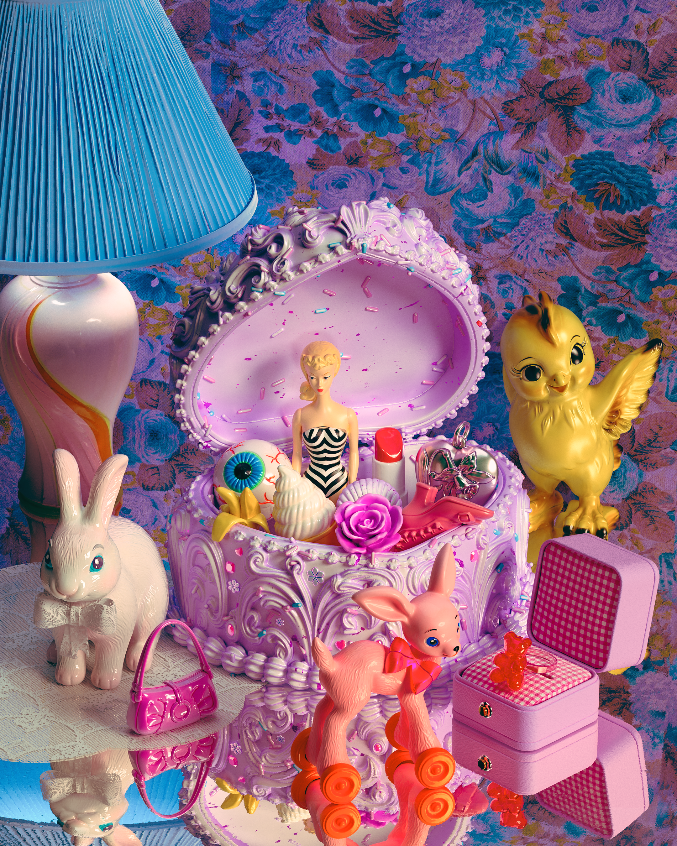 Arina Emelianova is a CGI artist and director who builds hyperreal, maximalist worlds around products.