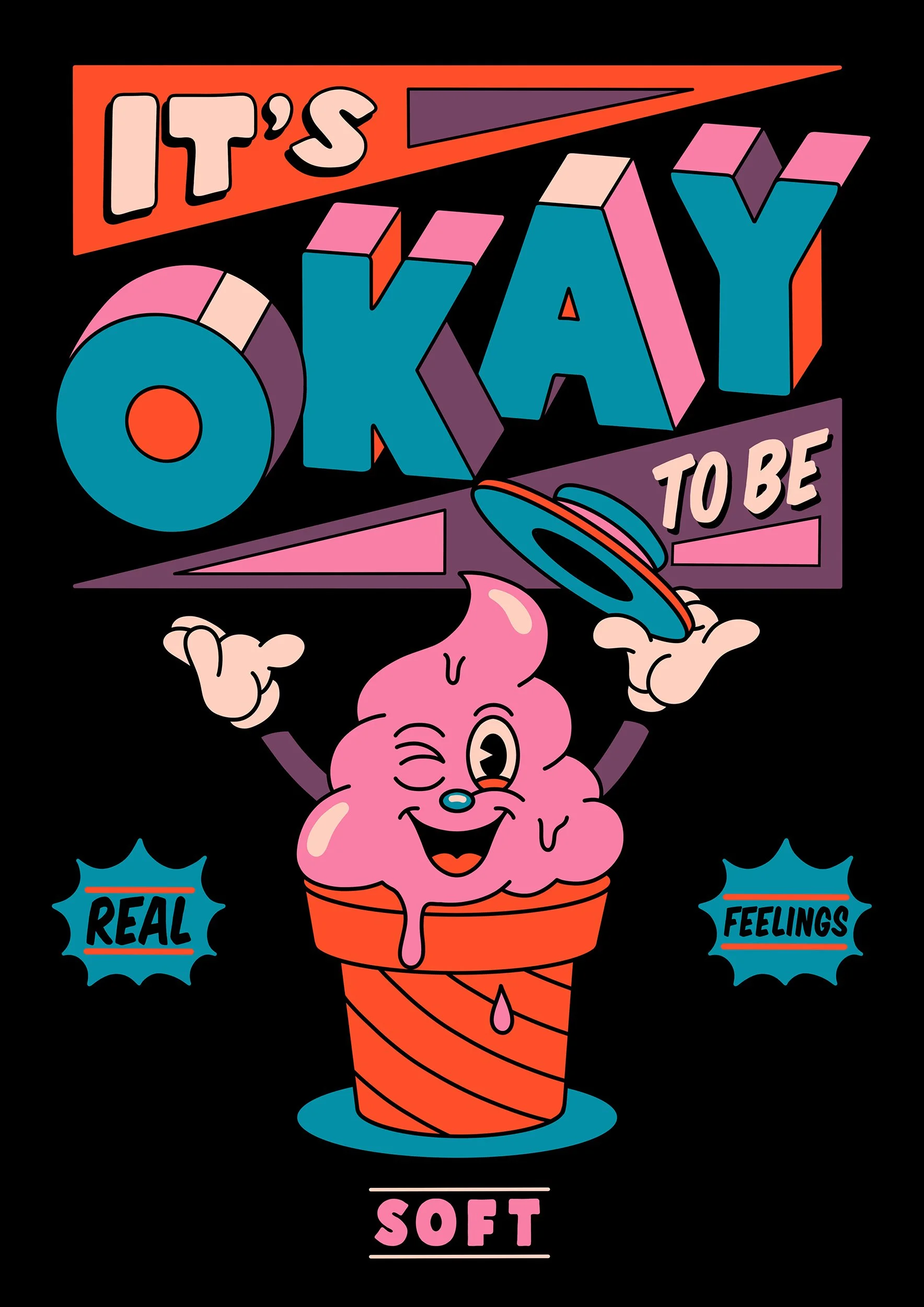 Poster art by Yeye Weller, a bold, colorful, and joyful artist duo from Münster, Germany and represented by Totally Reps