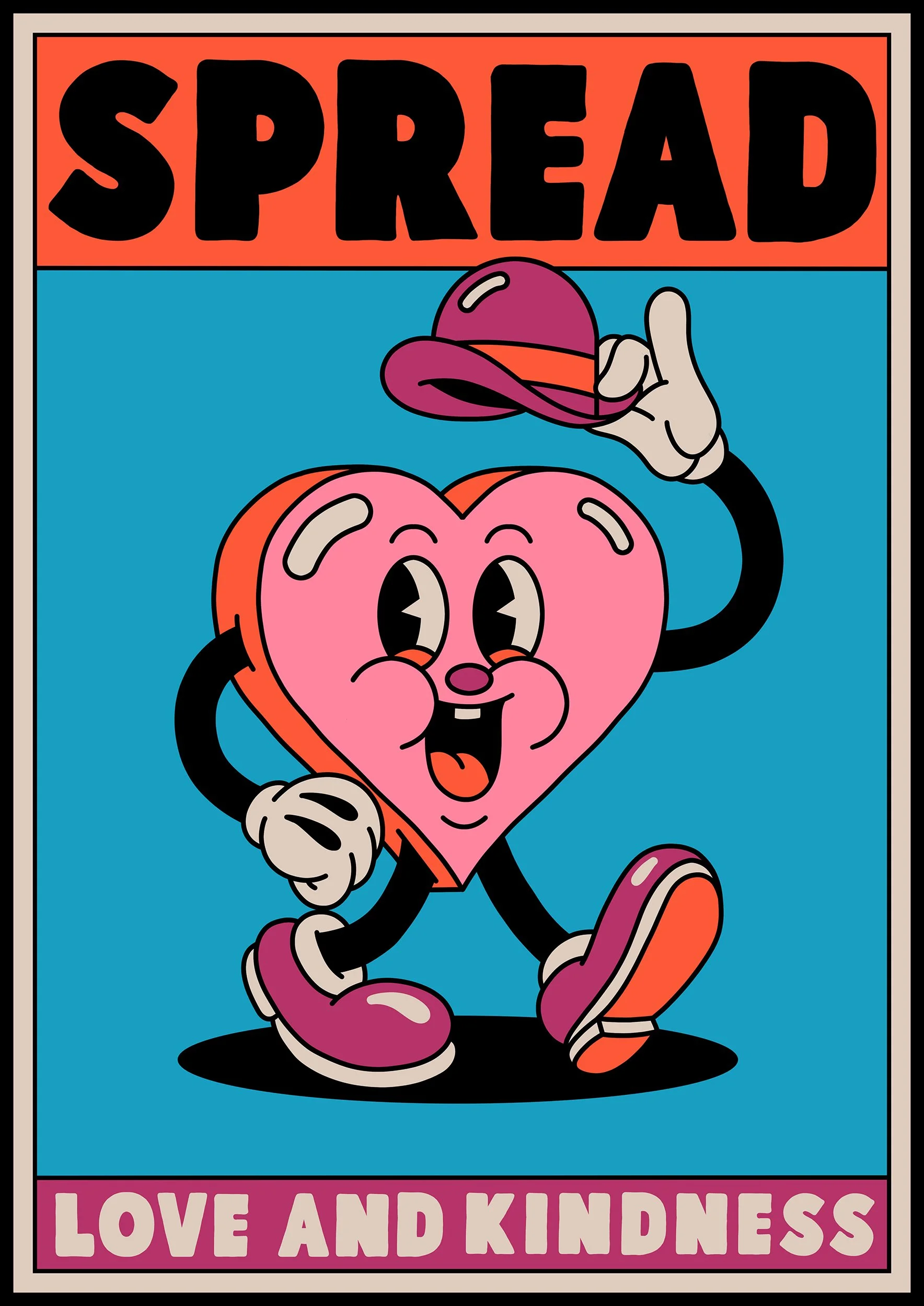 Poster art by Yeye Weller, a bold, colorful, and joyful artist duo from Münster, Germany and represented by Totally Reps