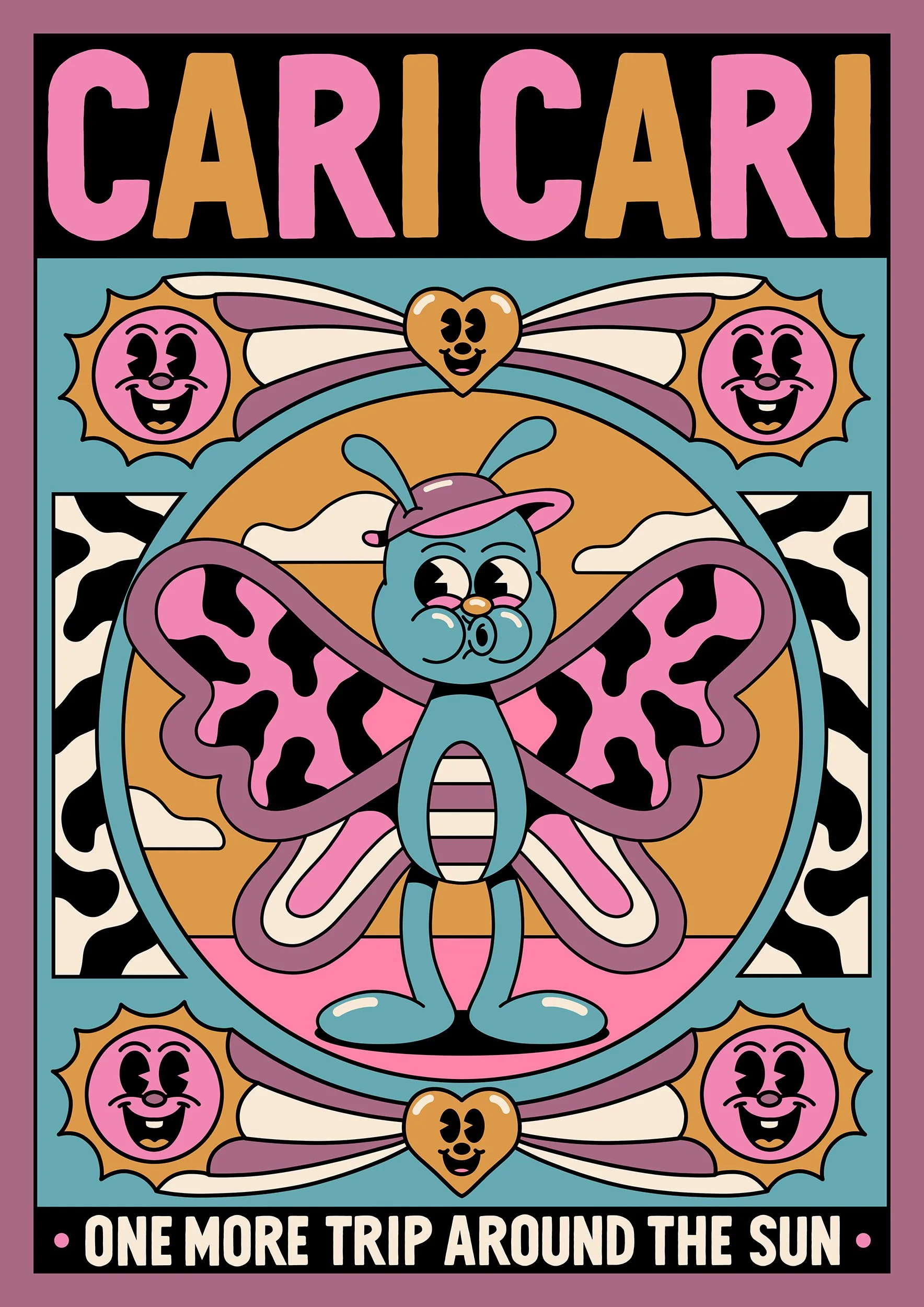 Poster art by Yeye Weller, a bold, colorful, and joyful artist duo from Münster, Germany and represented by Totally Reps