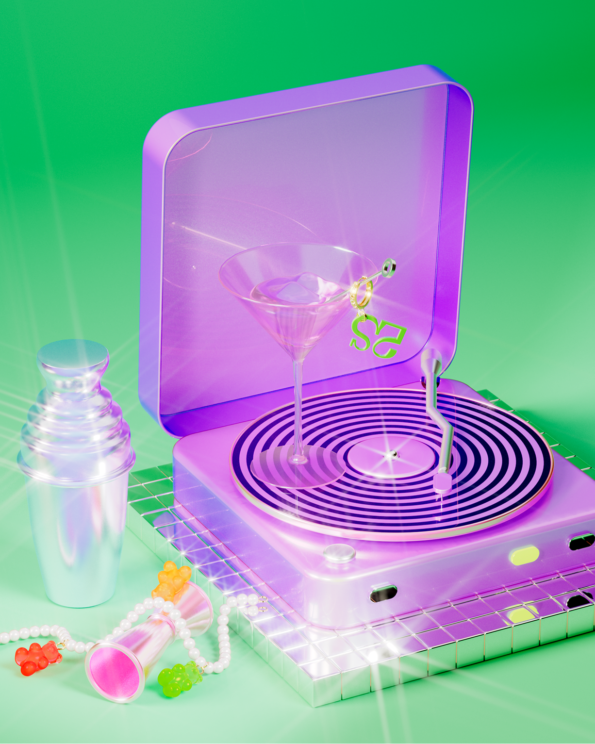 Arina Emelianova is a CGI artist and director who builds hyperreal, maximalist worlds around products.