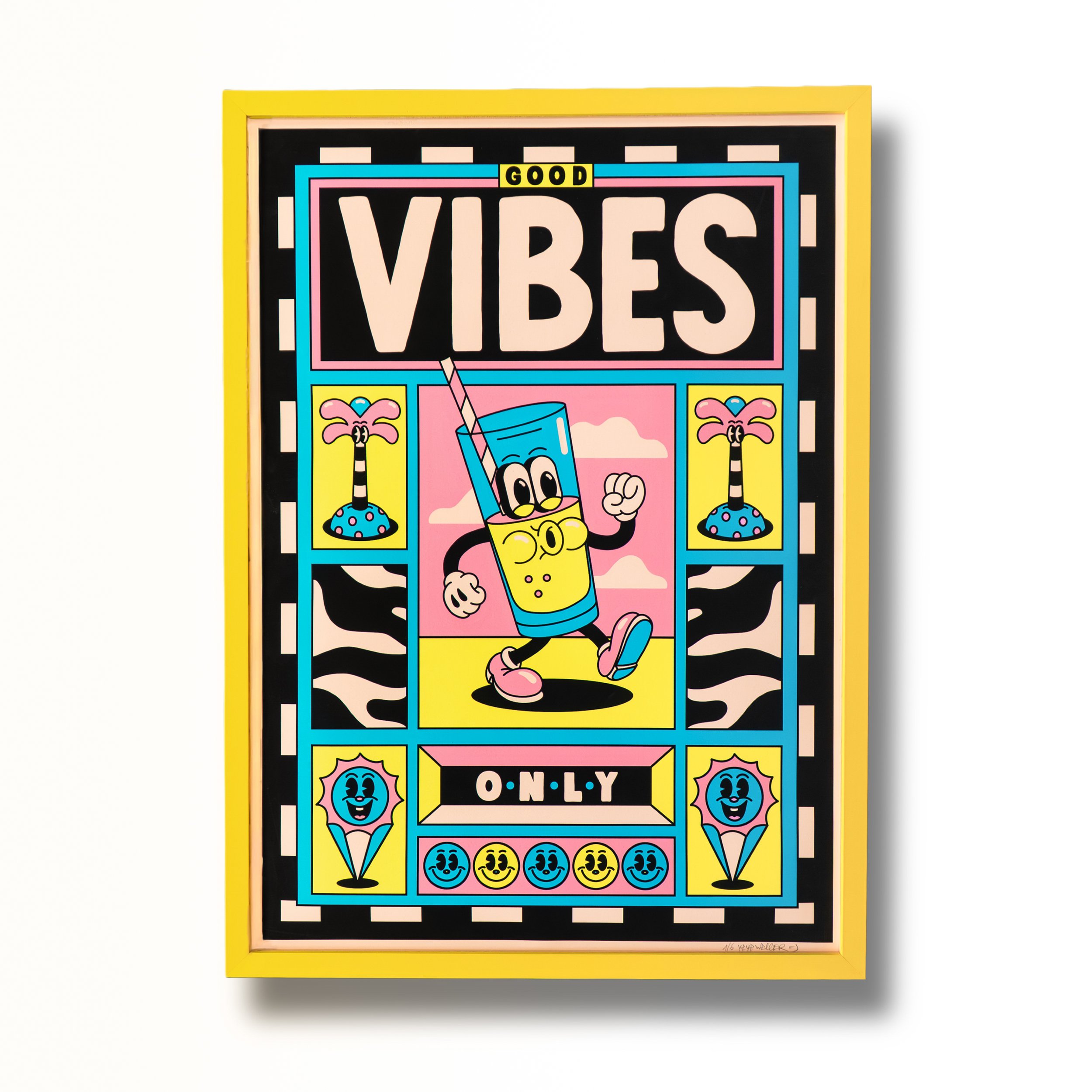 Poster art by Yeye Weller, a bold, colorful, and joyful artist duo from Münster, Germany and represented by Totally Reps