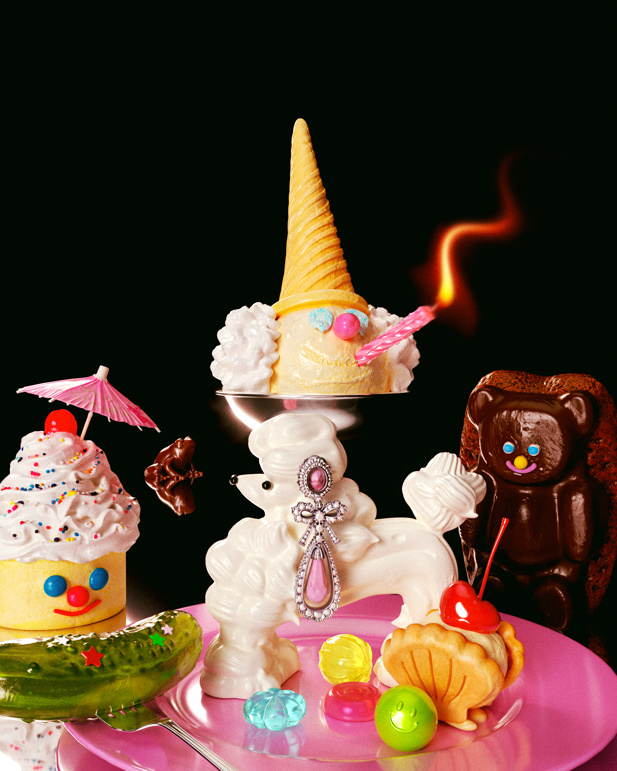 CGI ice cream. Arina Emelianova is a CGI artist and director who builds hyperreal, maximalist worlds around products.