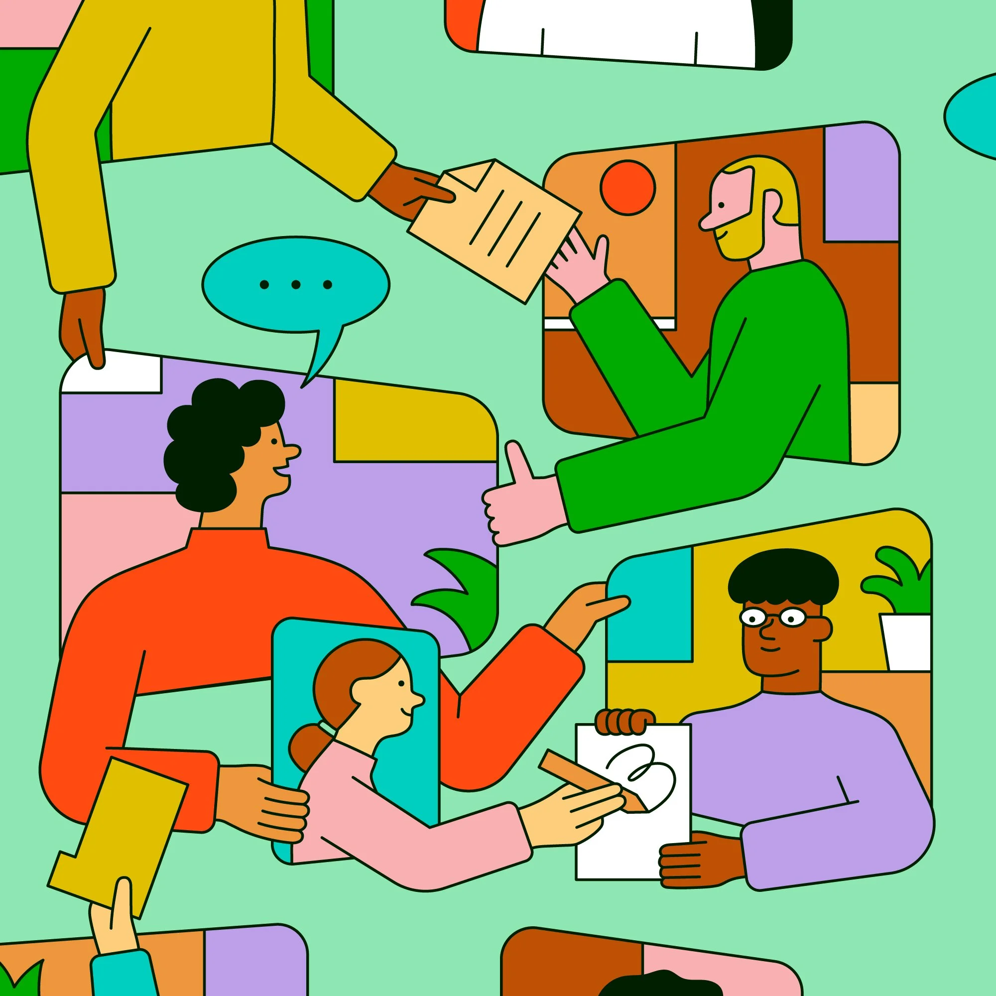 Upwork illustration. Raúl Soria is a Spanish illustrator. His work is digital, vector-based and warm-hearted.