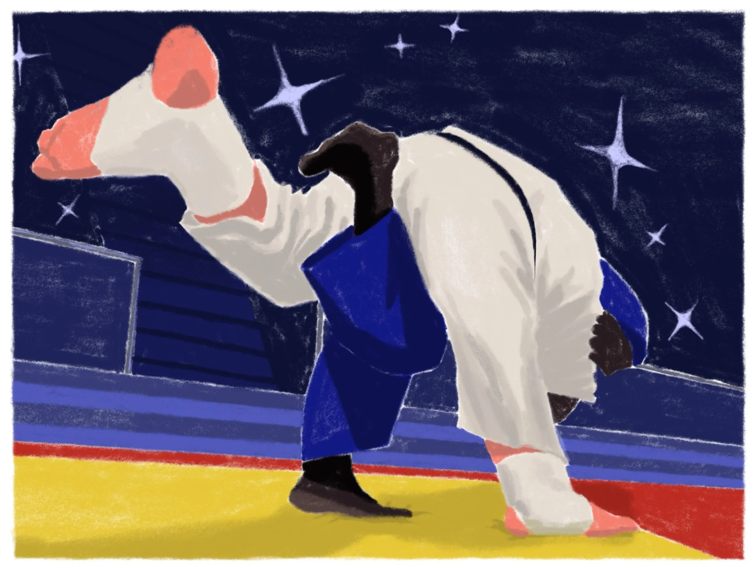 Thom Espinos is an illustrator, animator, and graphic novelist, currently based in Paris. His work is known for its vibrant palette and playful tone, using humor as a way to engage with subjects of all kinds.