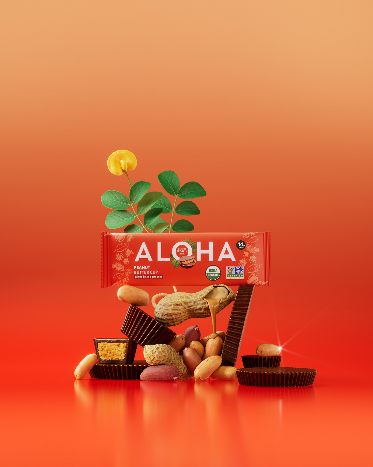 Aloha Protein Bar illustration. Arina Emelianova is a CGI artist and director who builds hyperreal, maximalist worlds around products.