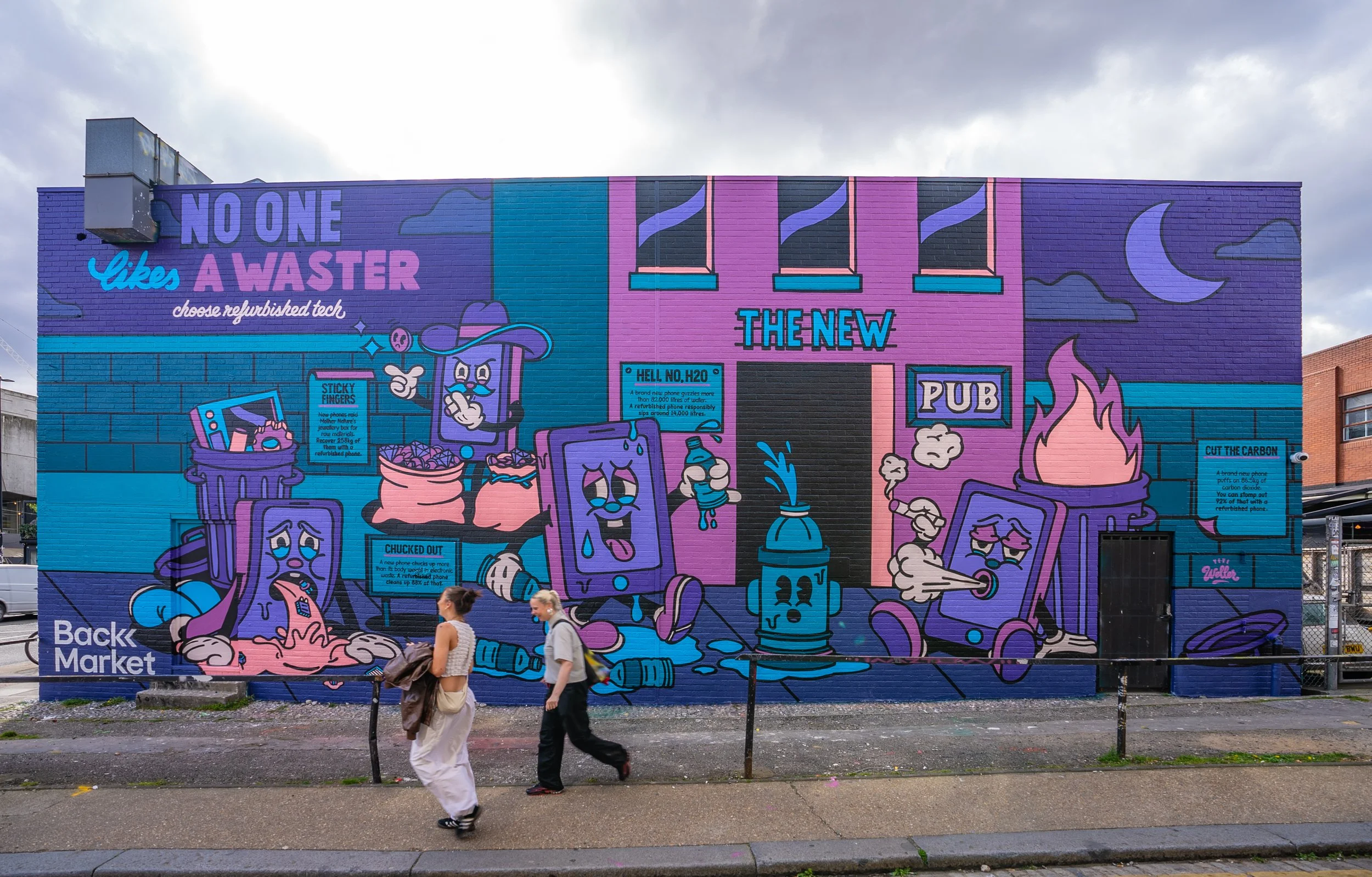 Mural by Yeye Weller, a bold, colorful, and joyful artist duo from Münster, Germany and represented by Totally Reps.