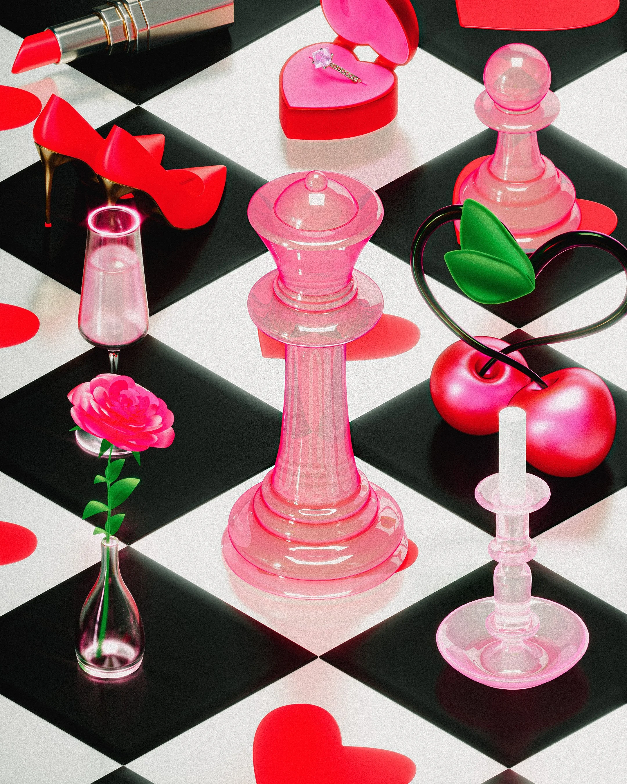 Arina Emelianova is a CGI artist and director who builds hyperreal, maximalist worlds around products.