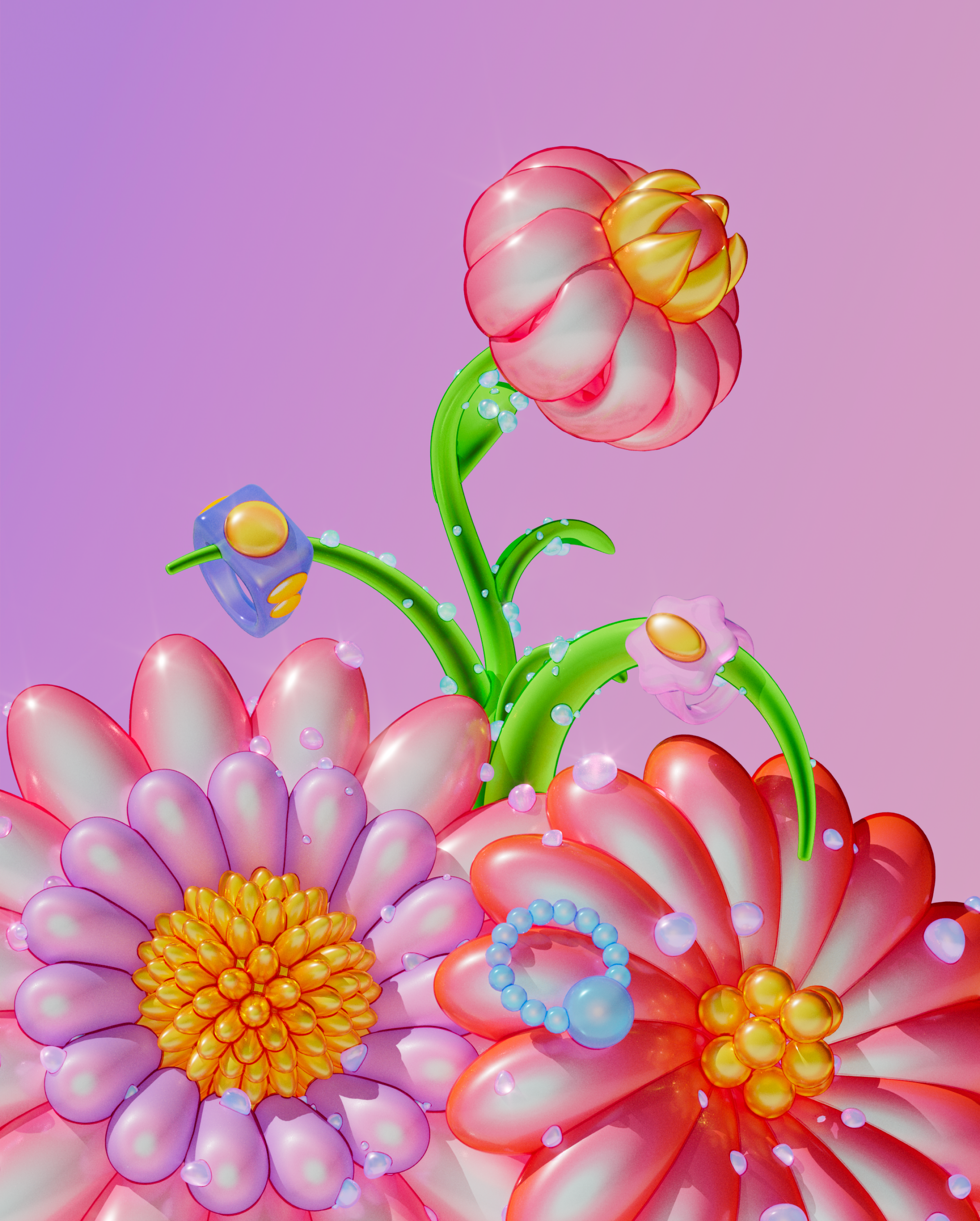 CGI flowers. Arina Emelianova is a CGI artist and director who builds hyperreal, maximalist worlds around products.