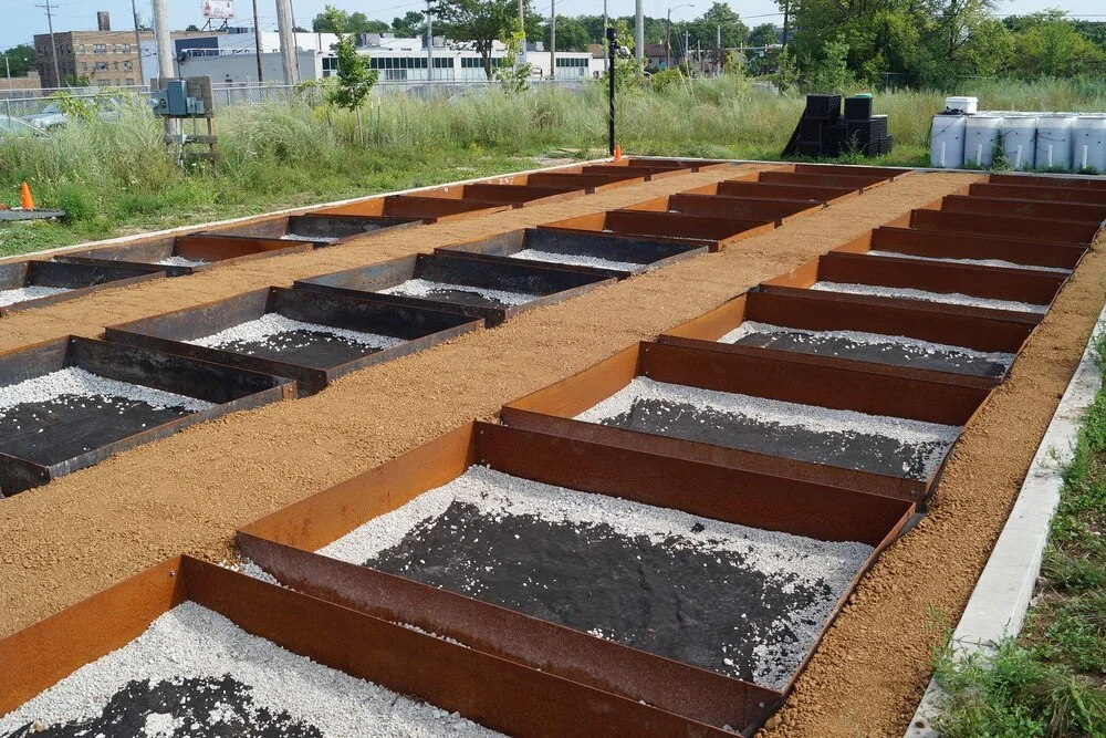 Permeable pavement test plaza at GTS