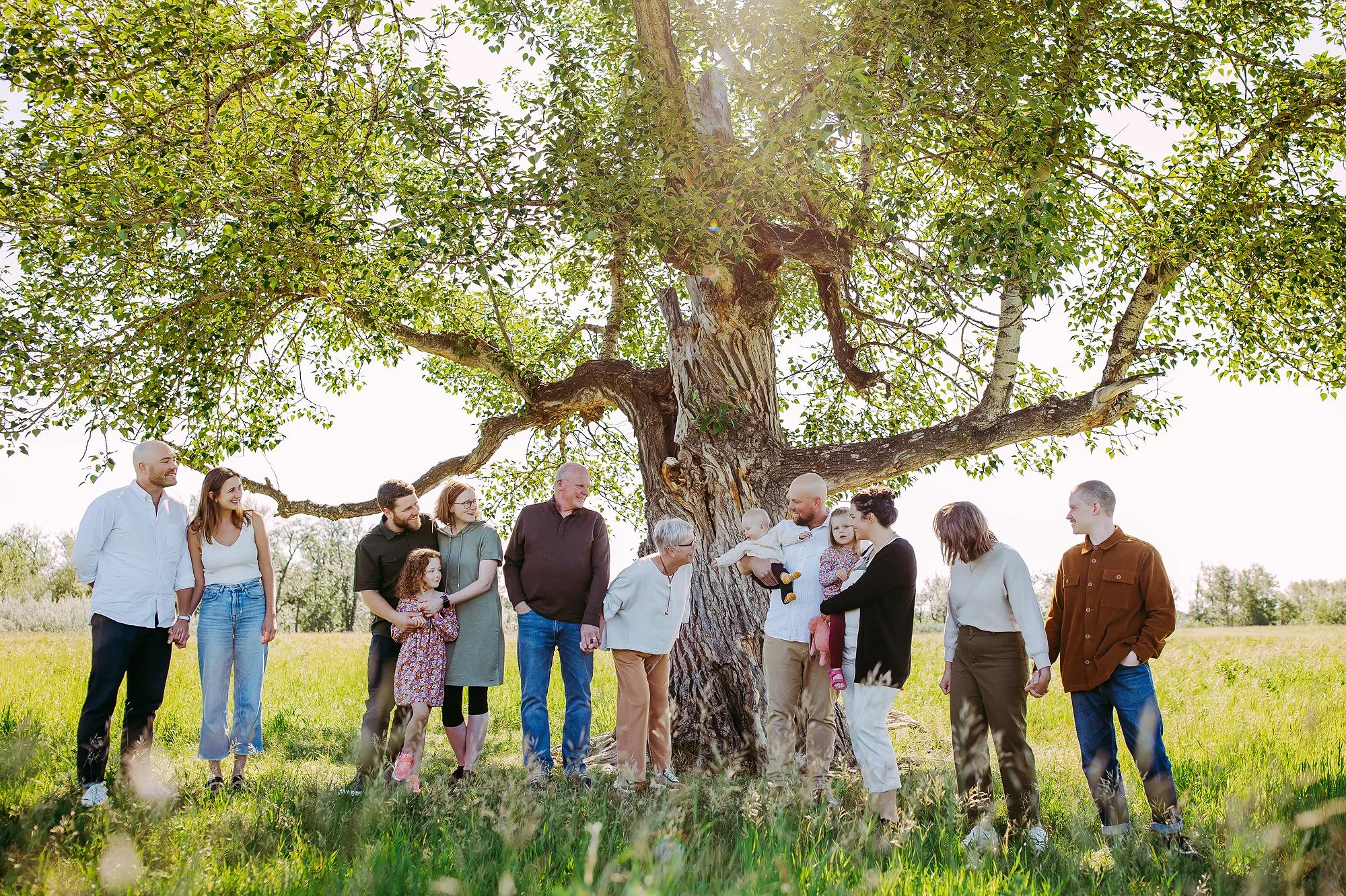 Calgary Extended Family Photography. Photographed in Fish Creek Park, SE Calgary.