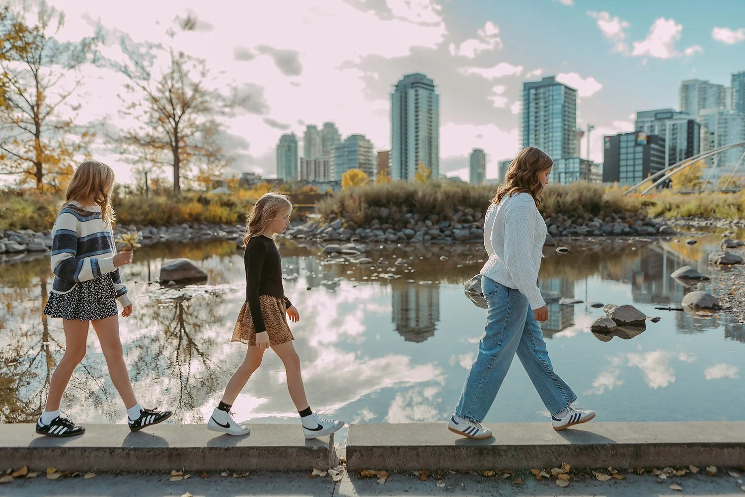 Calgary Urban Family Photography. Photographed by Kristina Nichol Photography at St. Patrick's Island in the fall. 