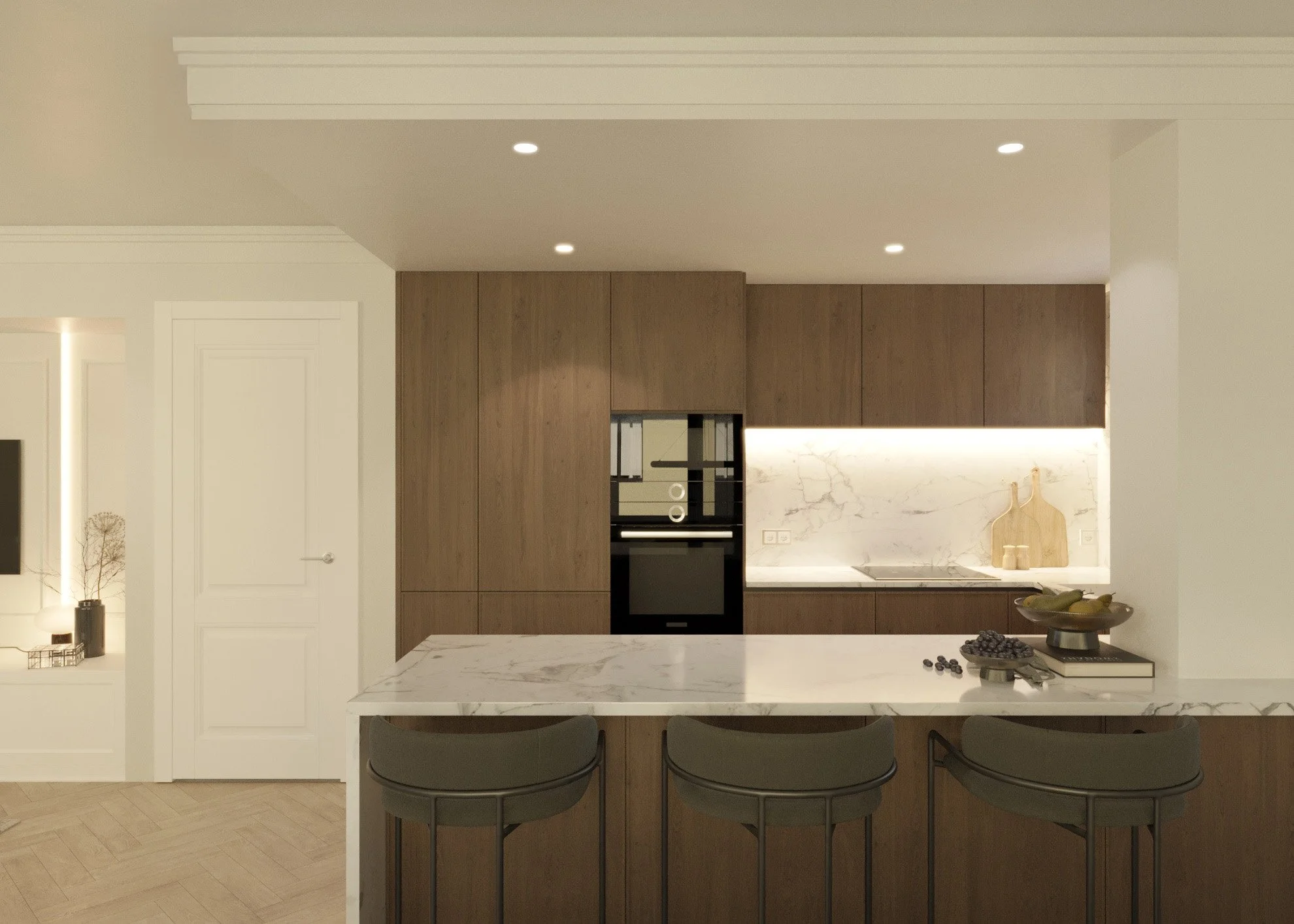 Cocina reformada en vivienda en Alicante