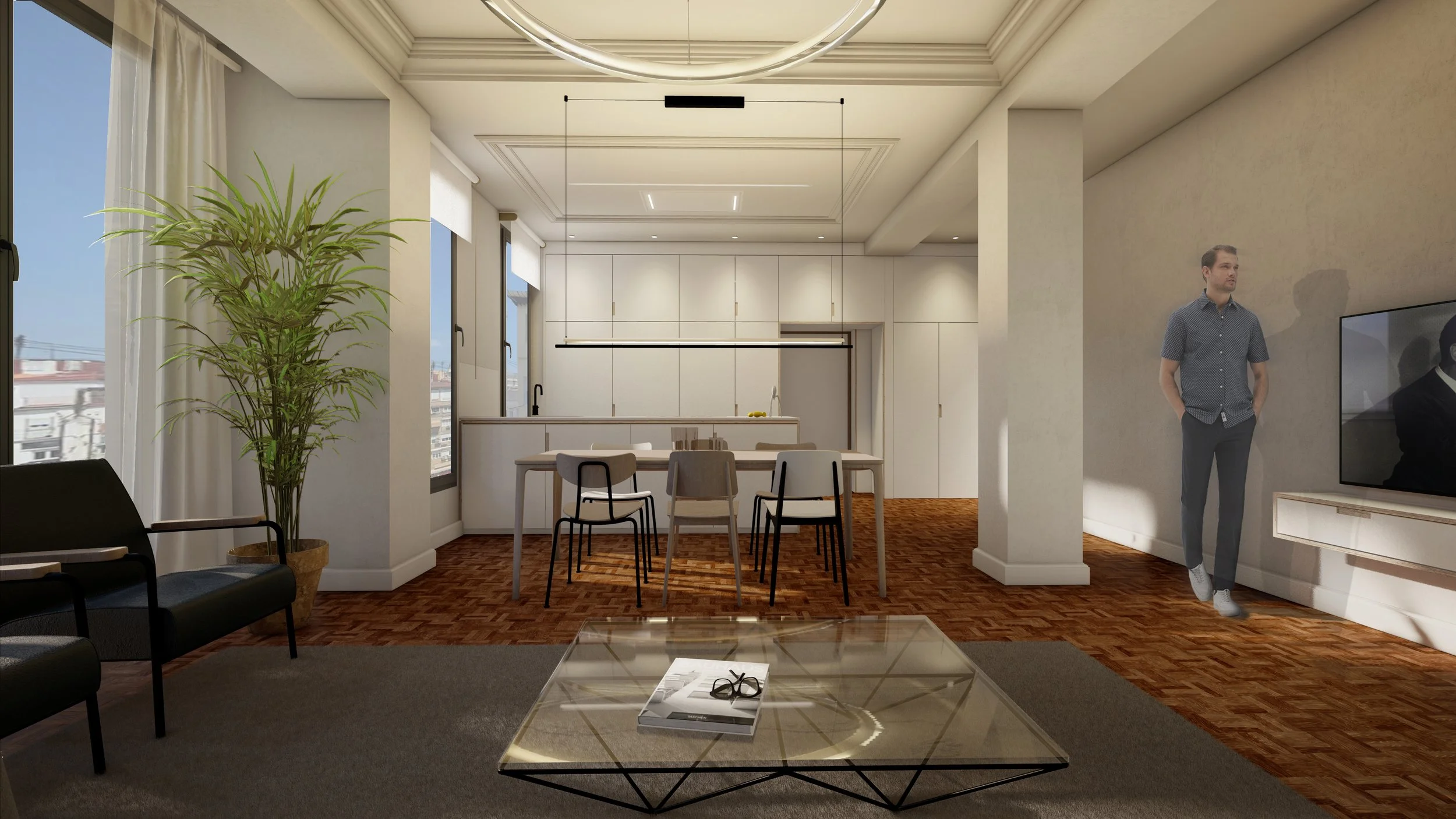 Espacio interior tras reforma de vivienda en Valencia