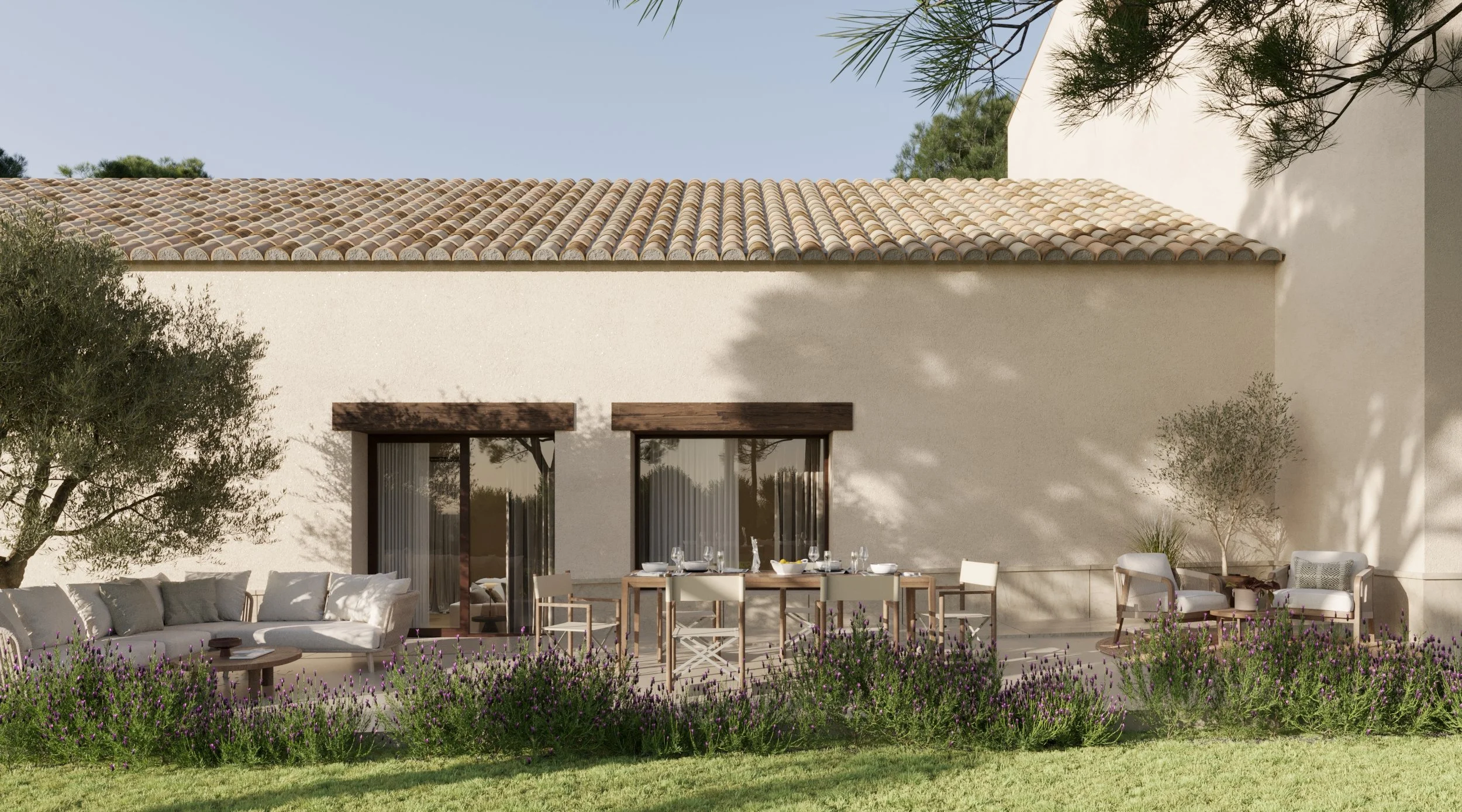 Fachada con vegetación mediterránea en vivienda en Petrer