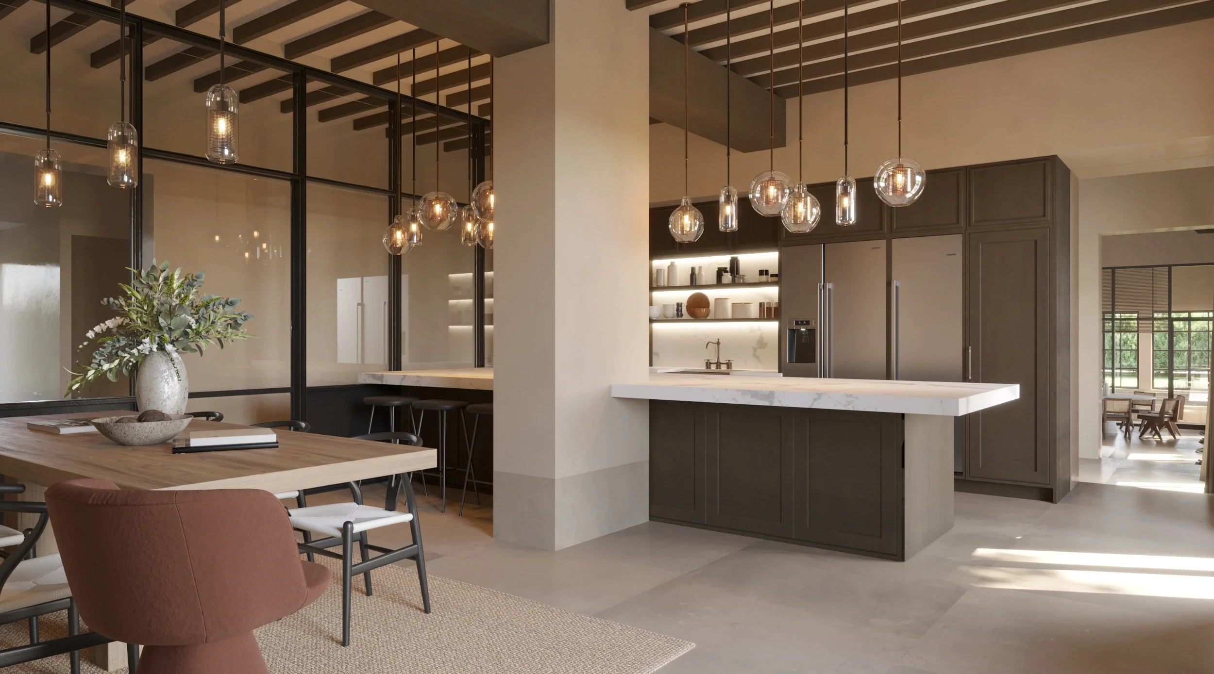 Cocina y comedor integrados en vivienda unifamiliar en Petrer