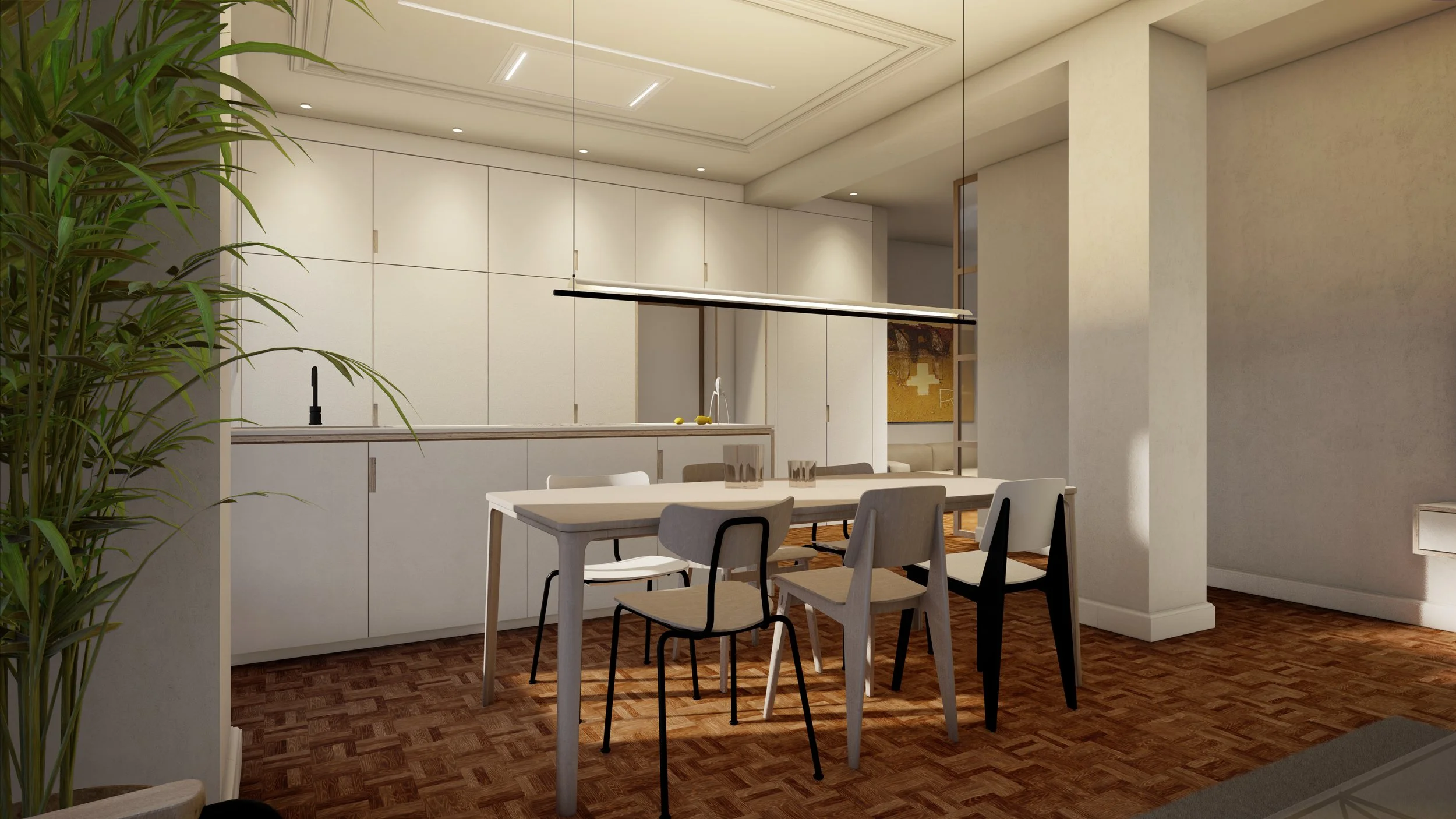 Cocina reformada en vivienda en Valencia