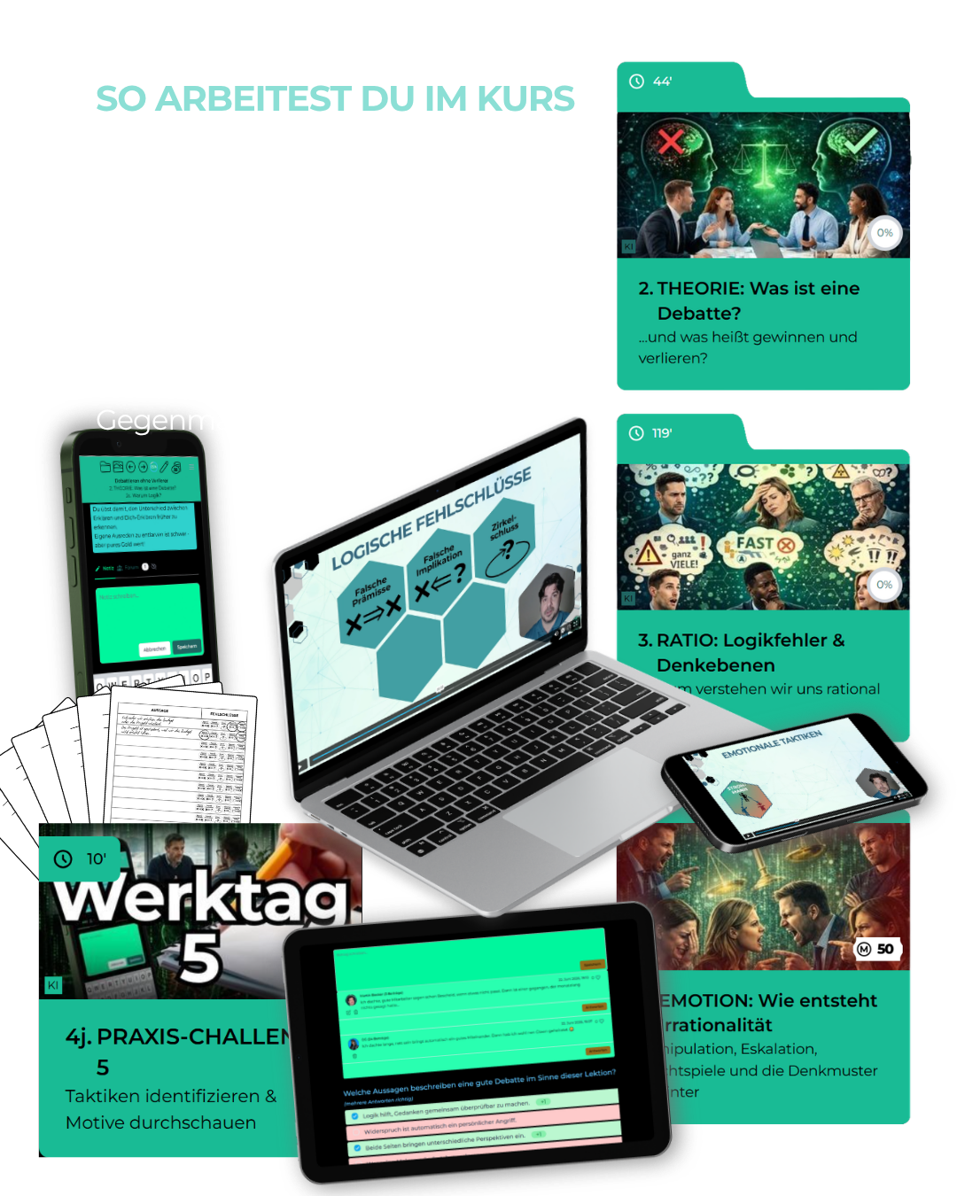 So arbeitest du im Kurs