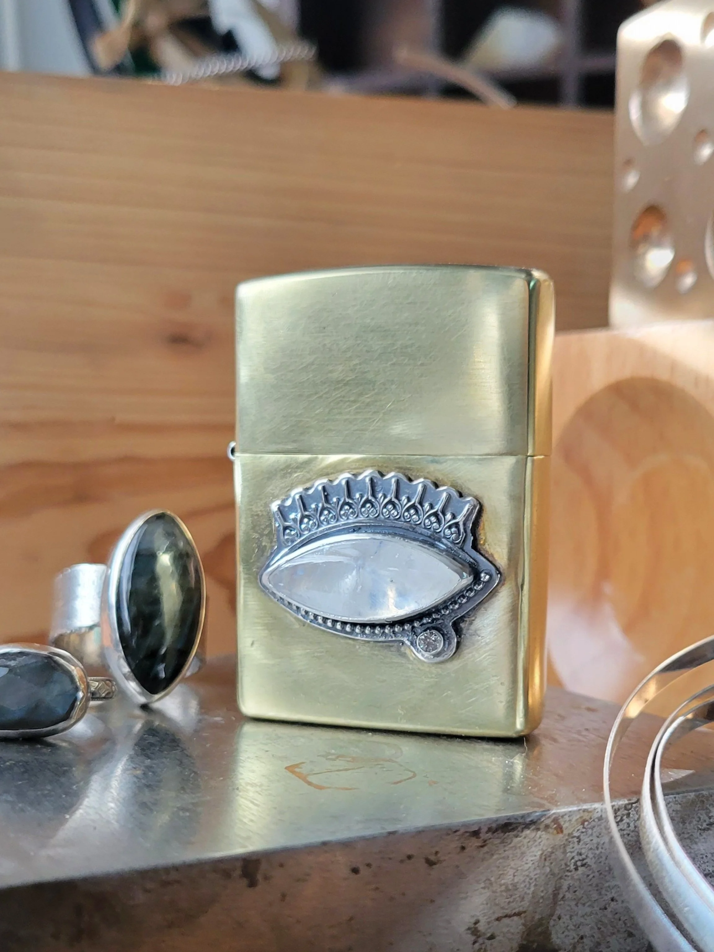 Sad Songs Moonstone and White Topaz Lighter