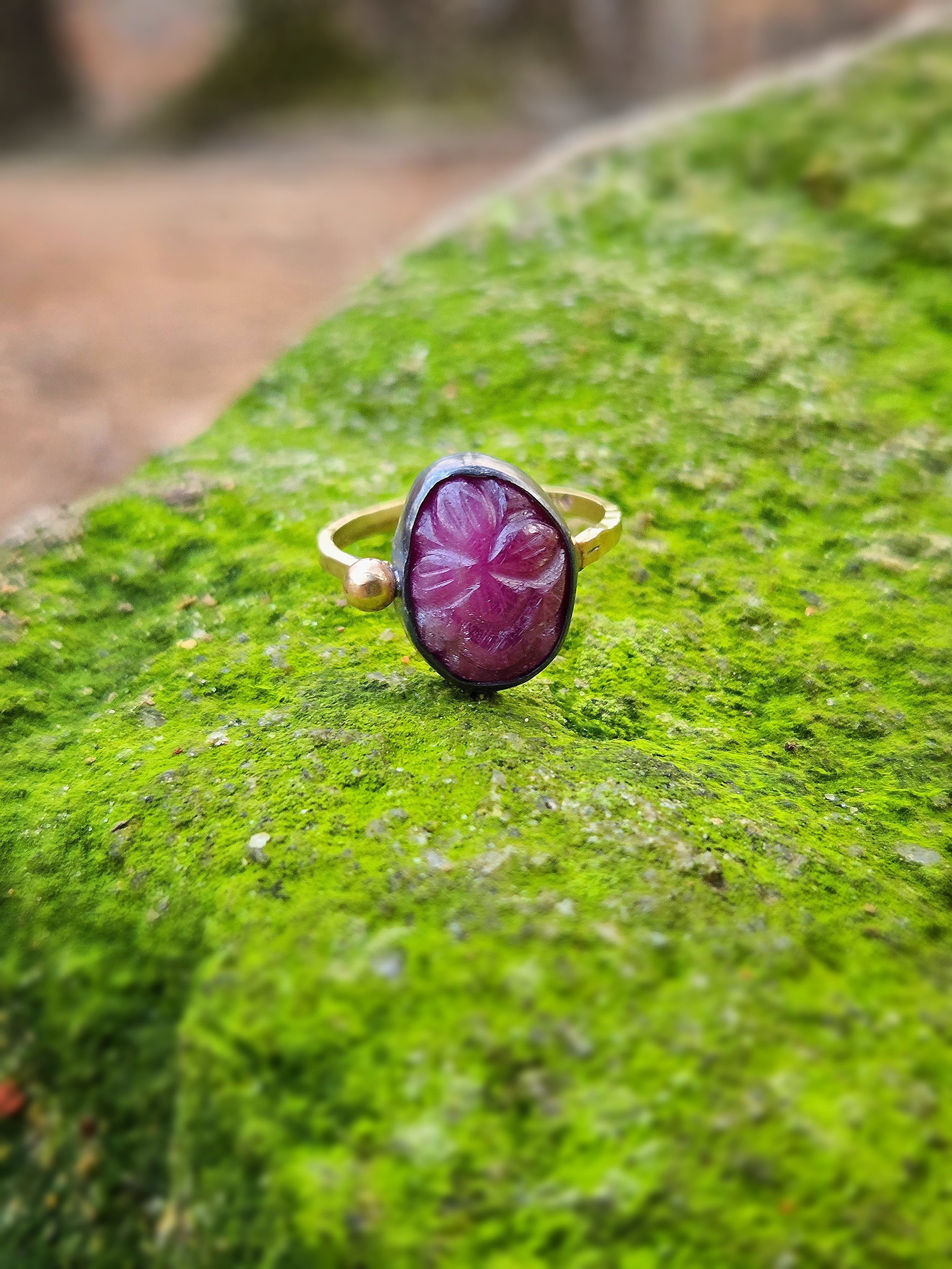 Arcadia Carved Ruby Ring size 5