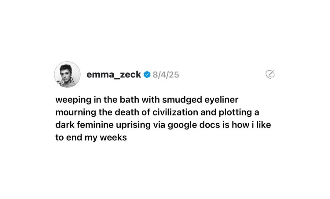 do not fret everyone 
it is only the end of civilization because the Forbidden Feminine has been unleashed on planet Earth 
and she is the destroyer of illusions 
and birther of new, more beautiful and feral worlds ⚔️ ⚔️ 

#ForbiddenFeminine #Revelat