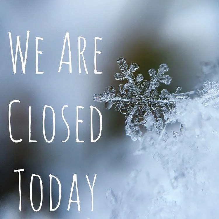 Due to the snow and cold temps we are closed today, Sunday December 14. We will reopen Monday at 9am. Stay safe and warm!