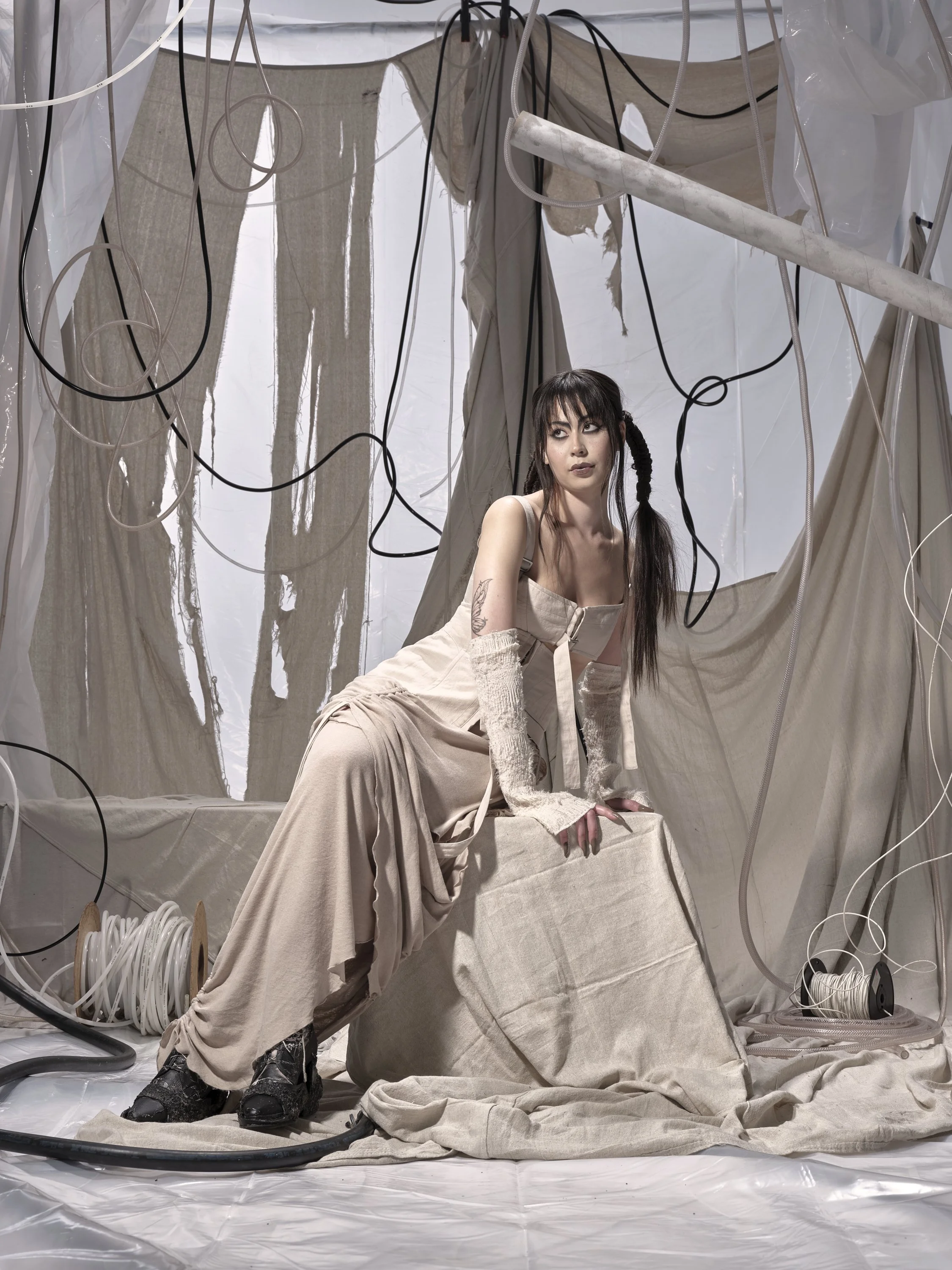 Concept, Art Dir., Photo: Jordyn Katz, Massimo Greco
3D Environment: Kendall Dirks
Wardrobe: Elena Velez
Makeup: Bree Masco
Hair: Me
Retouching + Compositing: Jordyn Katz
Creative Assistant: Sydney Scrivens
Creative Assistant: Isaac Salem
Hair: Me