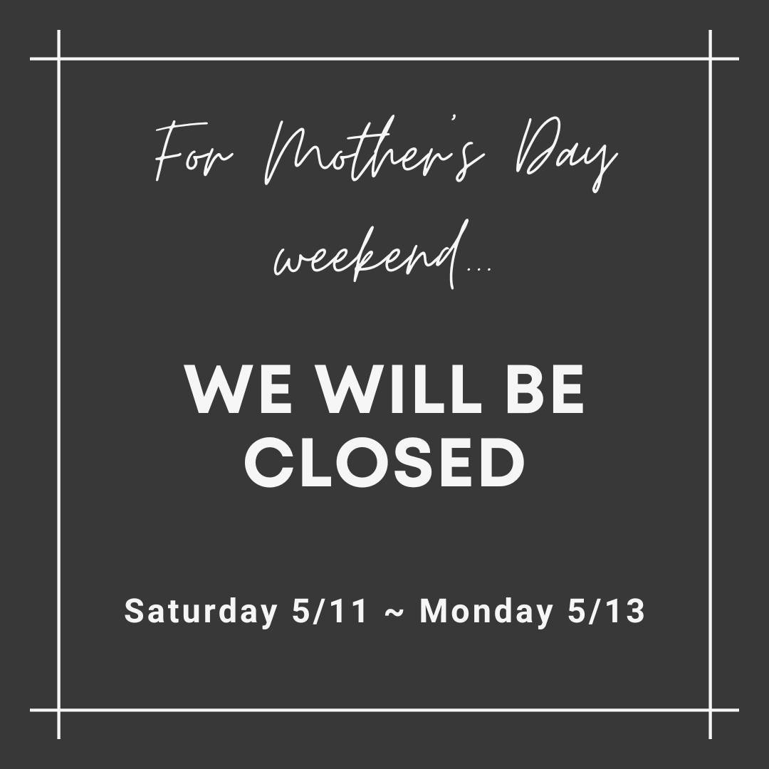 📣 We'll be out of the office Saturday 5/11 thru Monday 5/13 and back on Tuesday 5/14 at noon. If you need to pick up meds or food, call us today during regular business hours. 💊🦴⁠
⁠
📅 We will reopen Tuesday, May 14th at noon!⁠
⁠
Remember to check