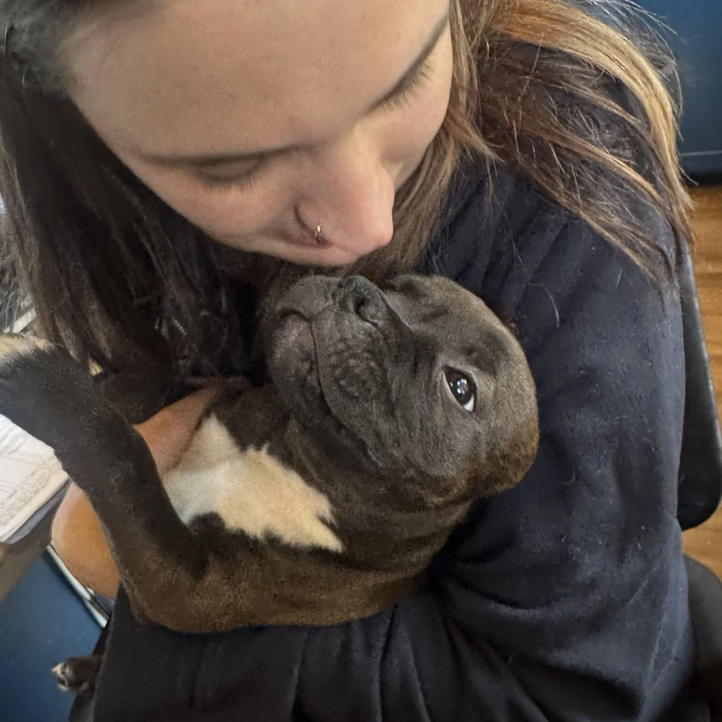 What really happens when the technician says "We're just going to take Cora for a minute to trim her nails". 🥰⁠
⁠