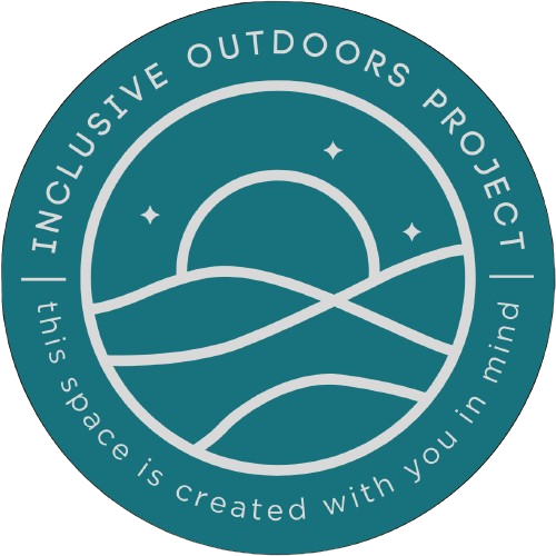 Logo of Inclusive Outdoors Project featuring sun and hills