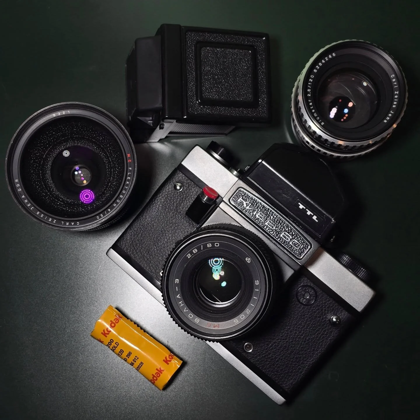 Today we have a Kiev 60! This camera is based off of the Pentacon 6 and even takes its lenses. This camera comes with a full suite of zeiss lenses for pennies on the dollar in comparison to the same lenses made for the hasselblad system. Check it out