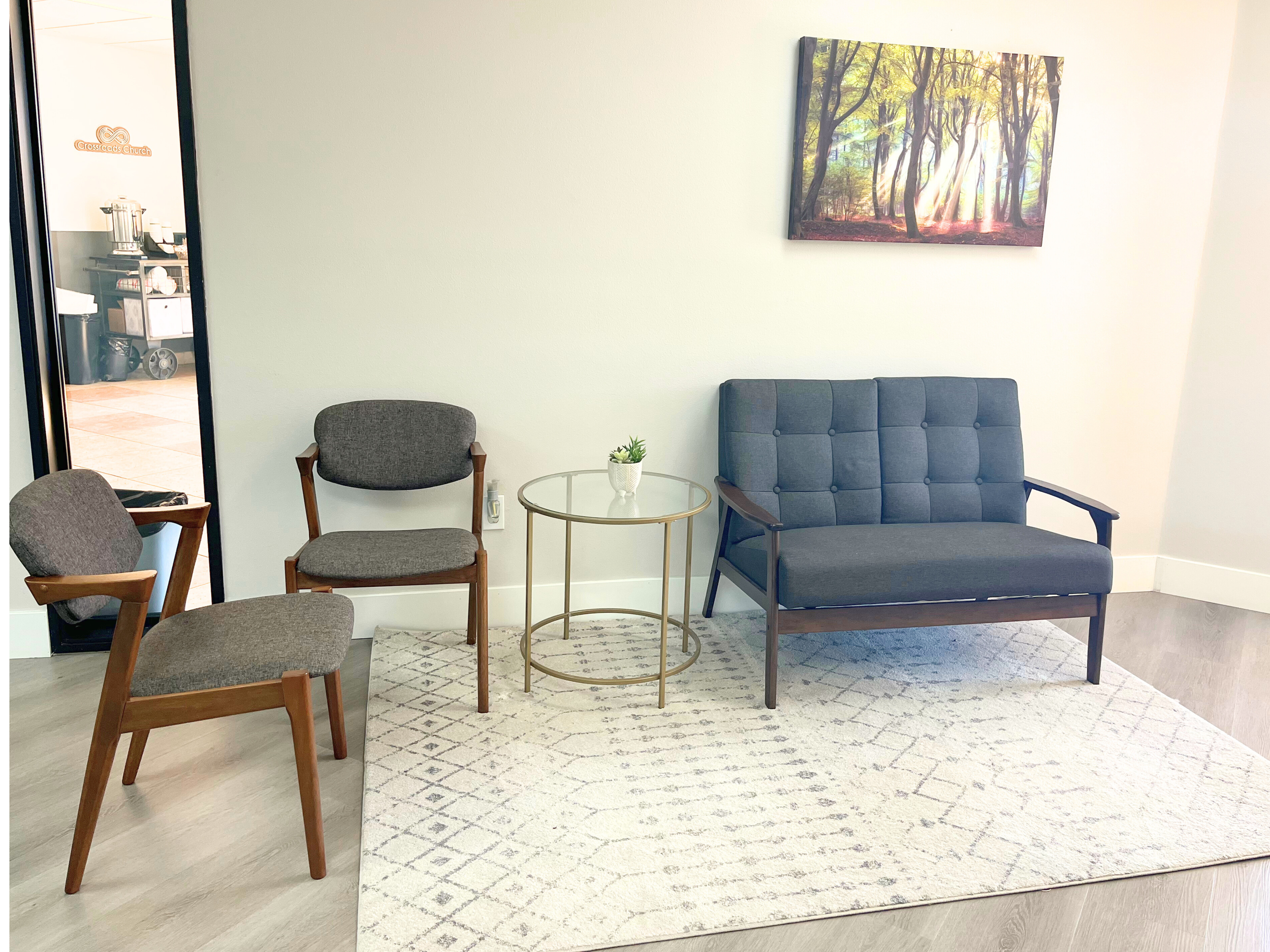 In person therapy office in La Habra, Orange County California offering counseling for couples, anxiety and depression in a calm, private setting.