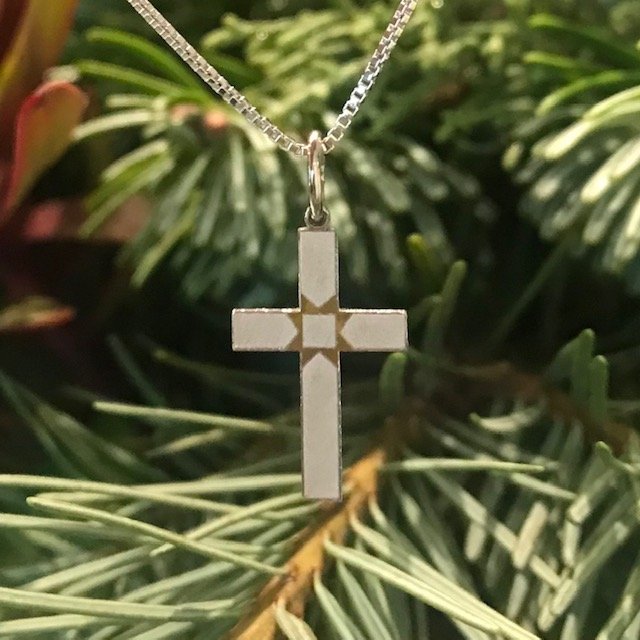14k White Gold Textured Cross Pendant.jpg