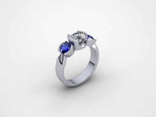 Custom+14k+White+Gold+Diamond+&+Yogo+Sapphire+Half+Bezel+Engagement+Ring+-+2.jpg