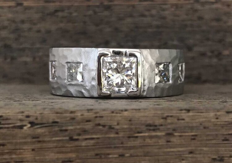 Custom+Platinum+Princess+Cut+Hammered-Matte+Finish+Engagement+Ring.jpg
