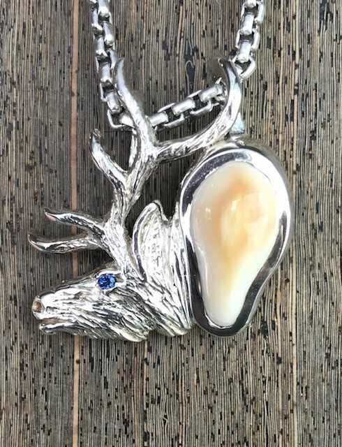 Custom+Sterling+Silver+Elk+Ivory+&+Yogo+Sapphire+Pendant.jpg