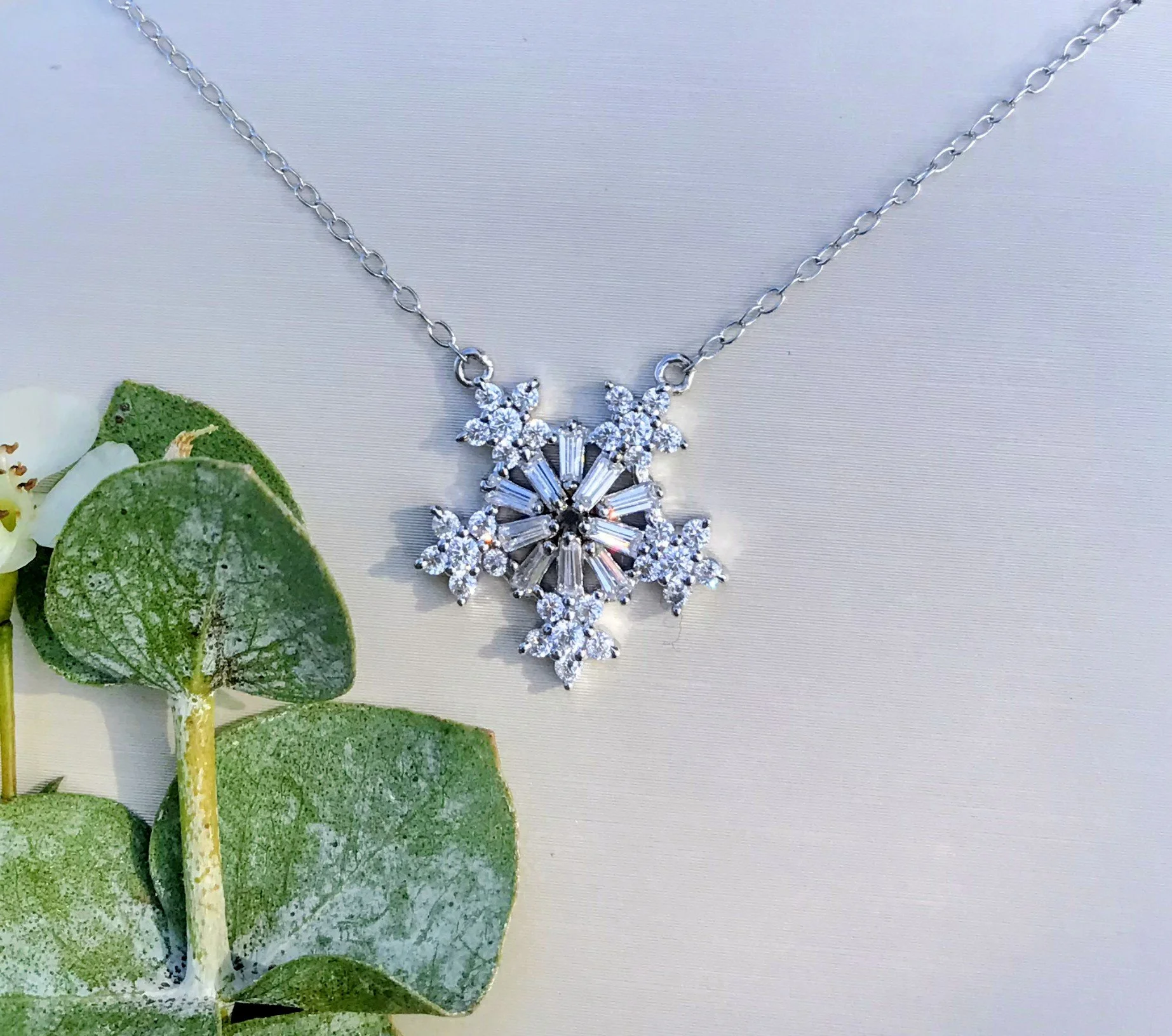 Sparkly Cluster Snowflake Necklace.jpg