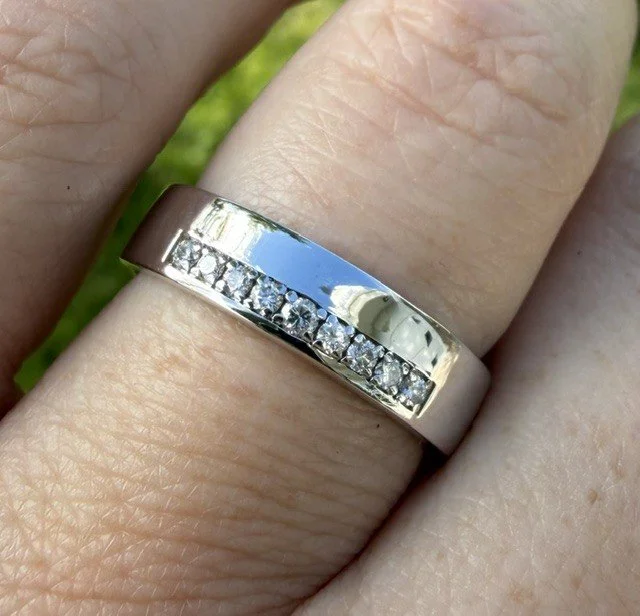 Cigar Style Diamond Wedding Band