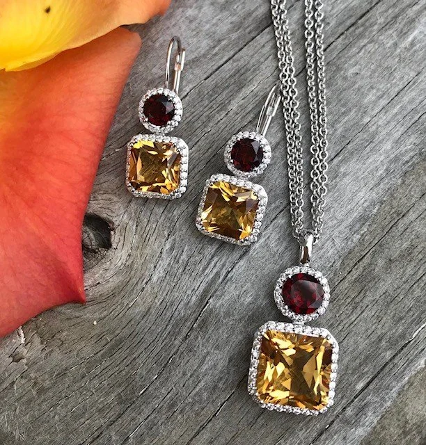 Garnet & Citrine Pendant & Earrings Set.jpg
