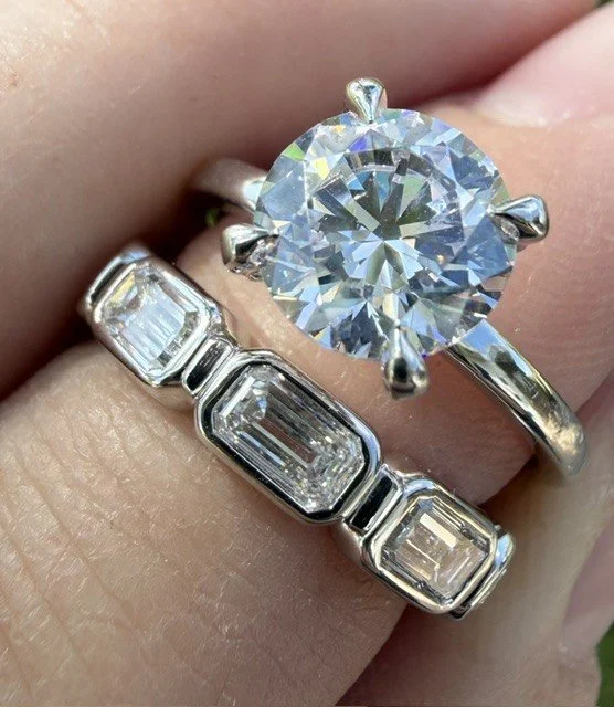 Emerald Cut East-West Lab Diamond Eternity Band