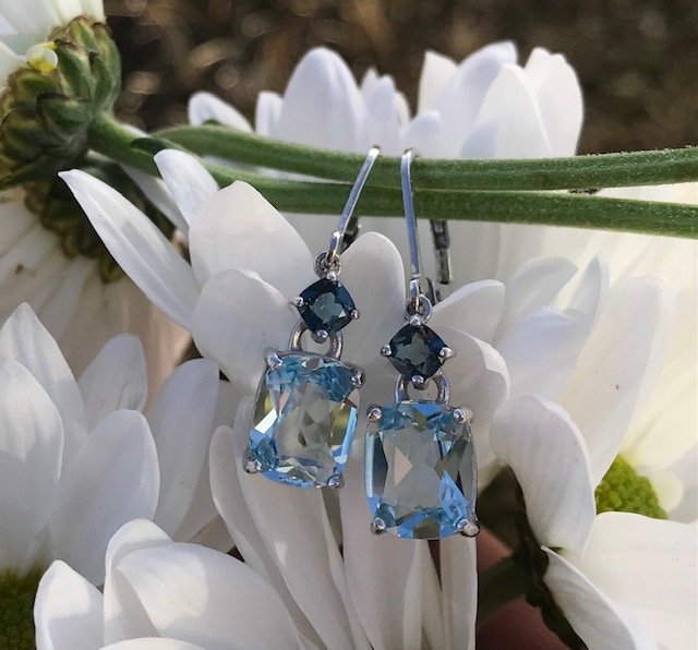 Bi-Color Topaz Dangle Earrings