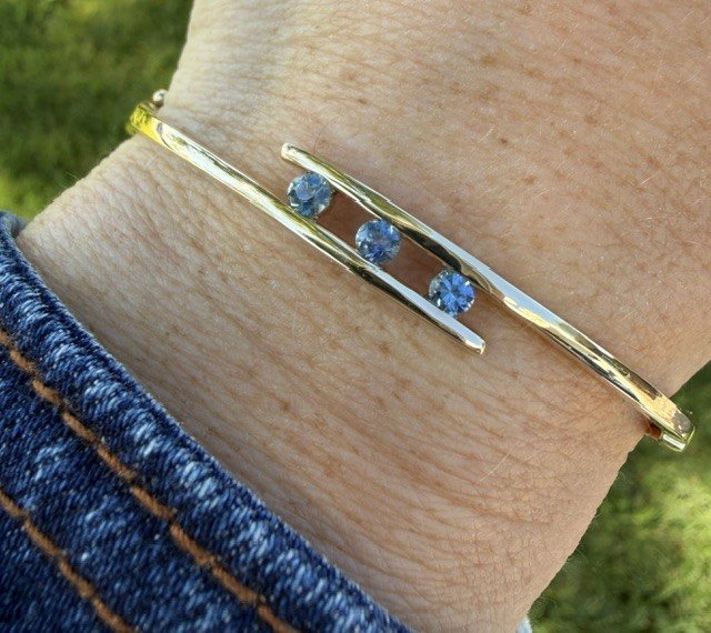 Brilliant Blue Montana Sapphire Bangle Bracelet