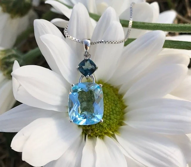 Bi-Color Topaz Dangle Pendant