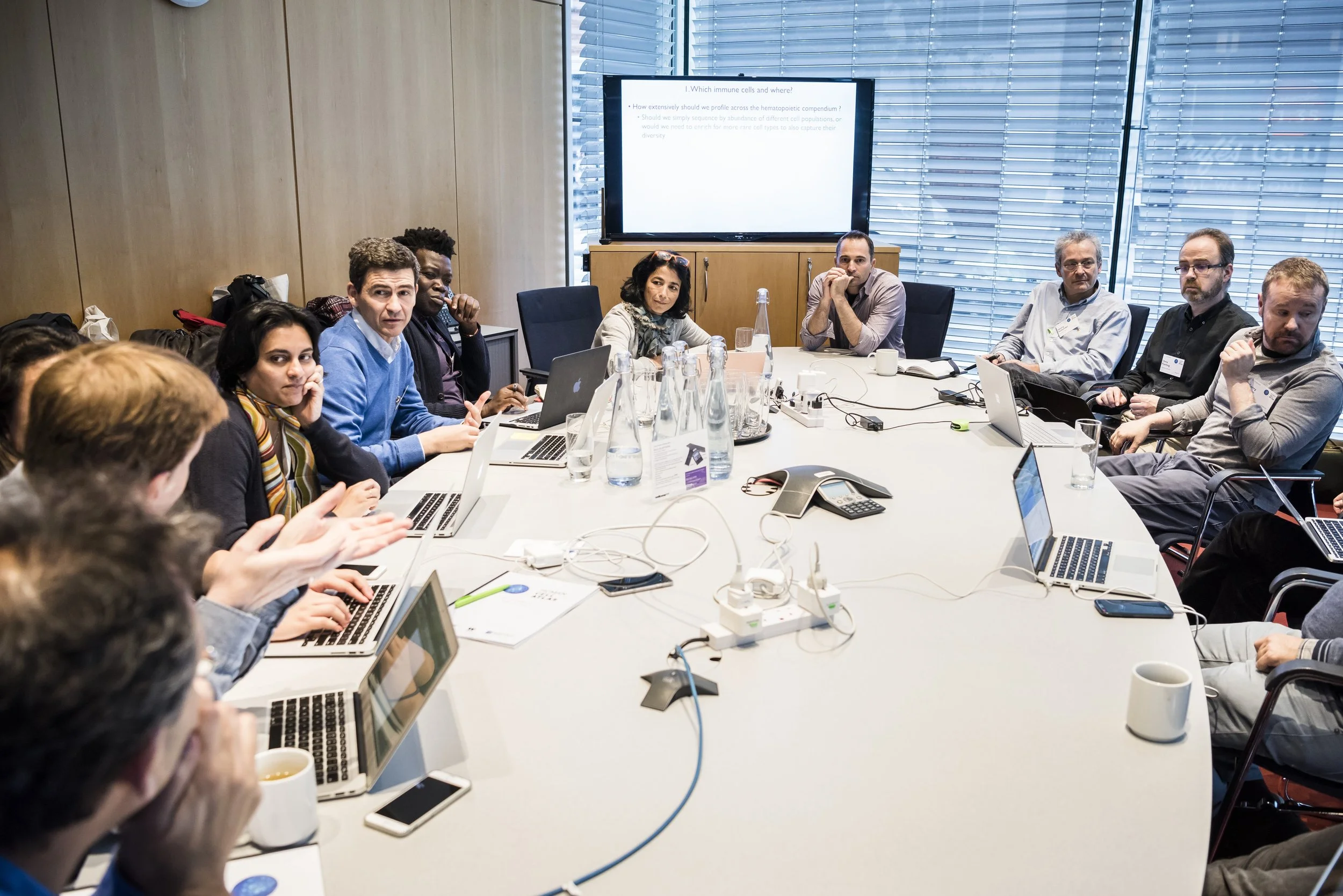 Scientists in discussion during HCA launch meeting 2016-10 London _ credit Human Cell Atlas.jpg