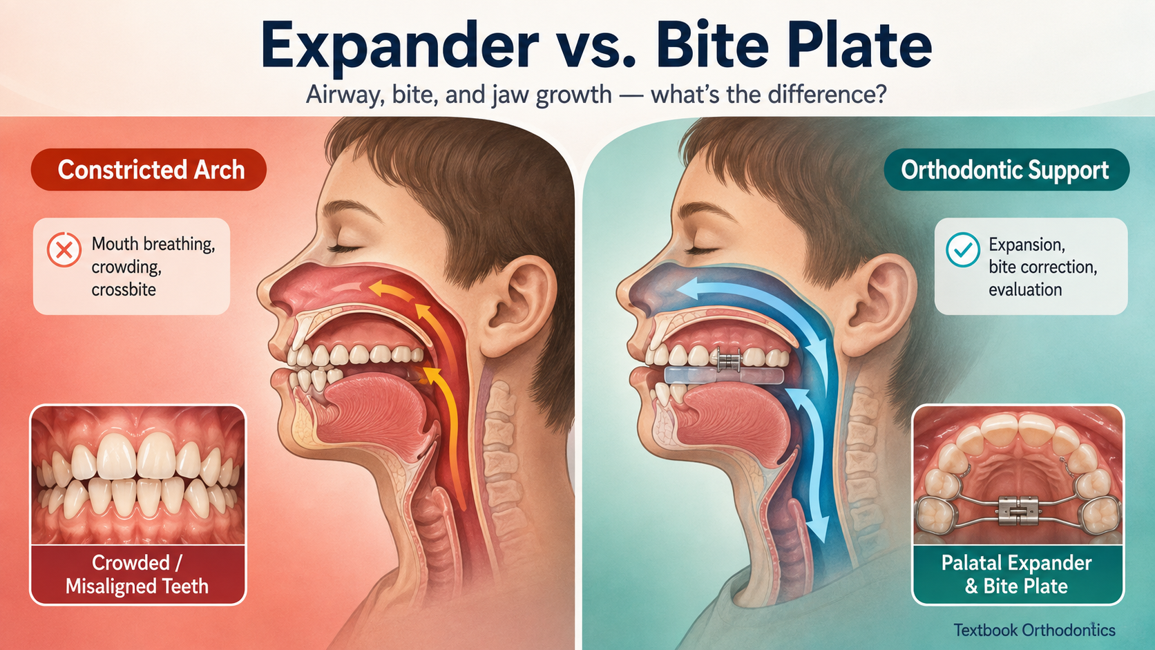 airway bite and jaw growth - expander vs bite plate