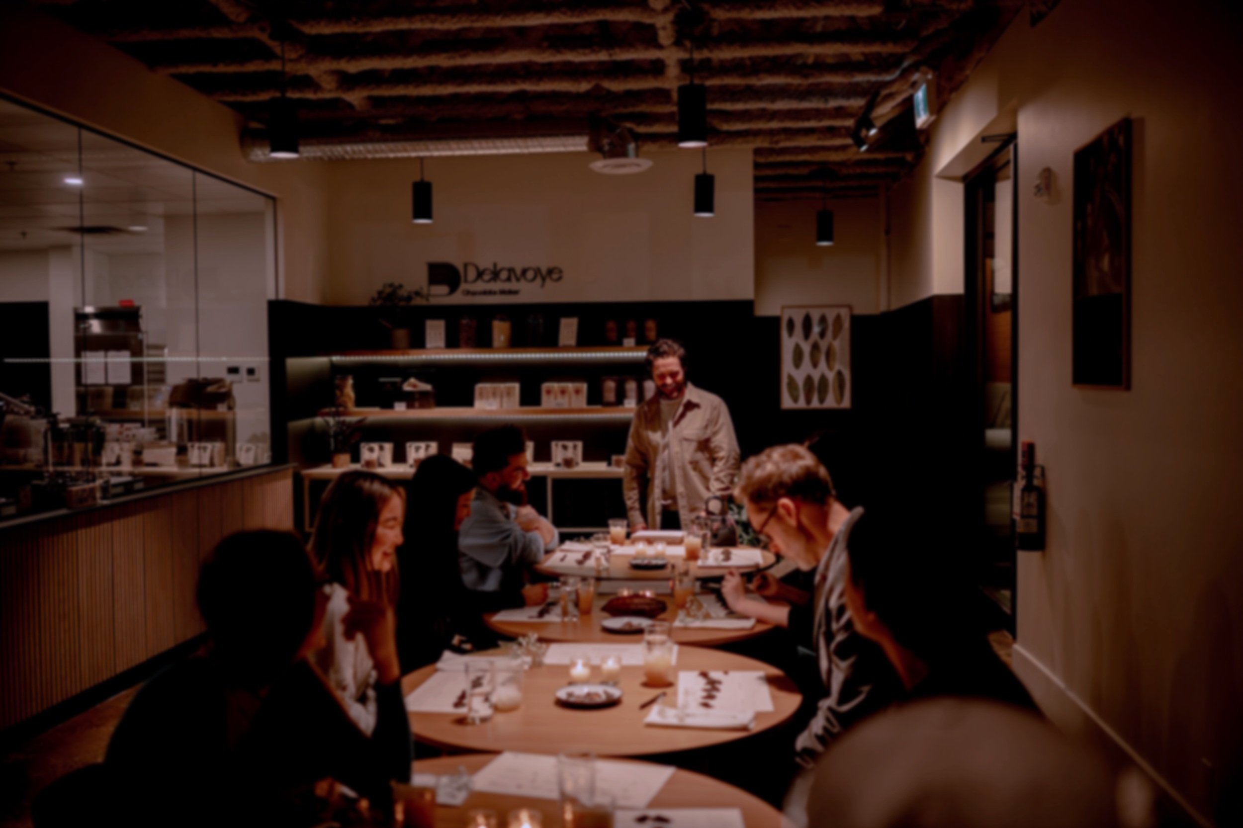 Introduction to chocolate tasting experience held at Delavoye Chocolate Maker